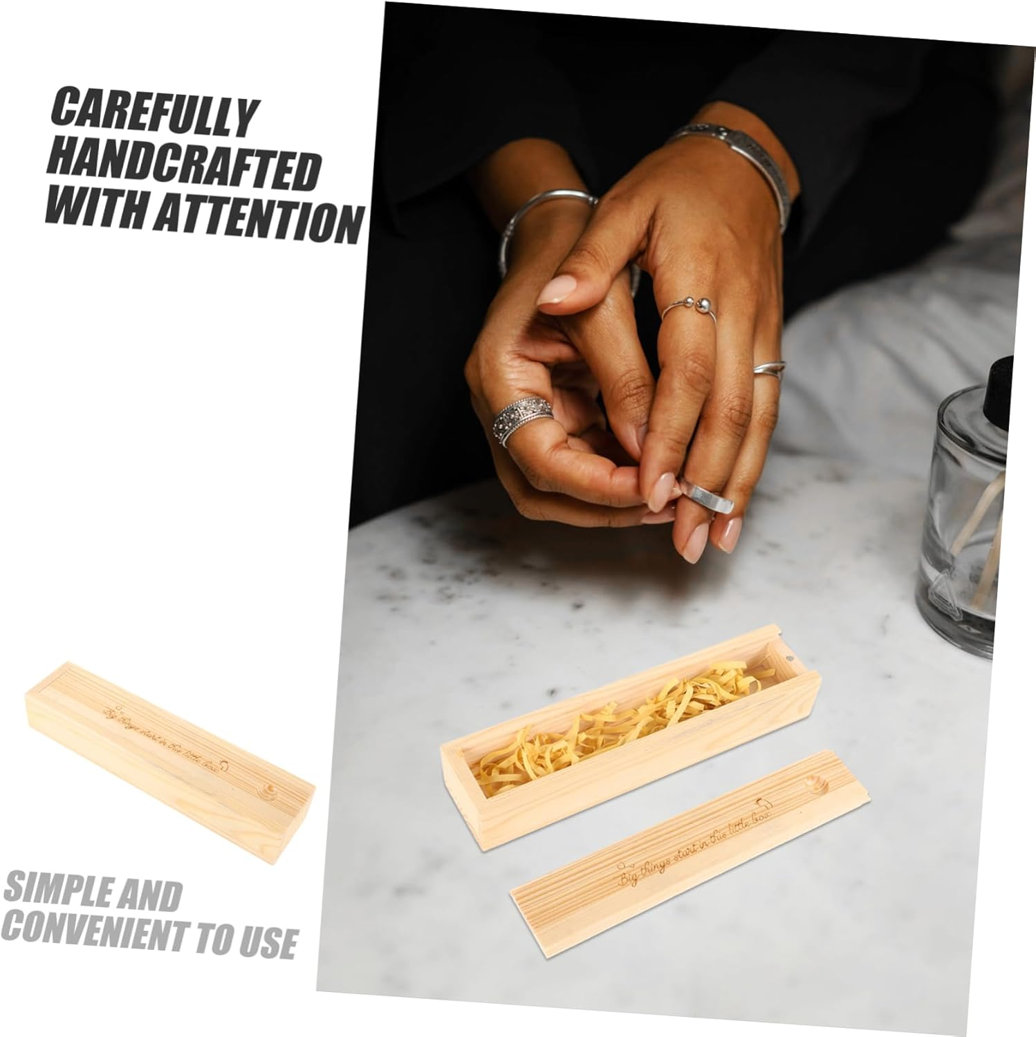 Pregnancy Test Keepsake Box with Lid Newborn Announcement Wooden Storage Case Female Keepsake Organizer Natural Wood Color Baby Memory