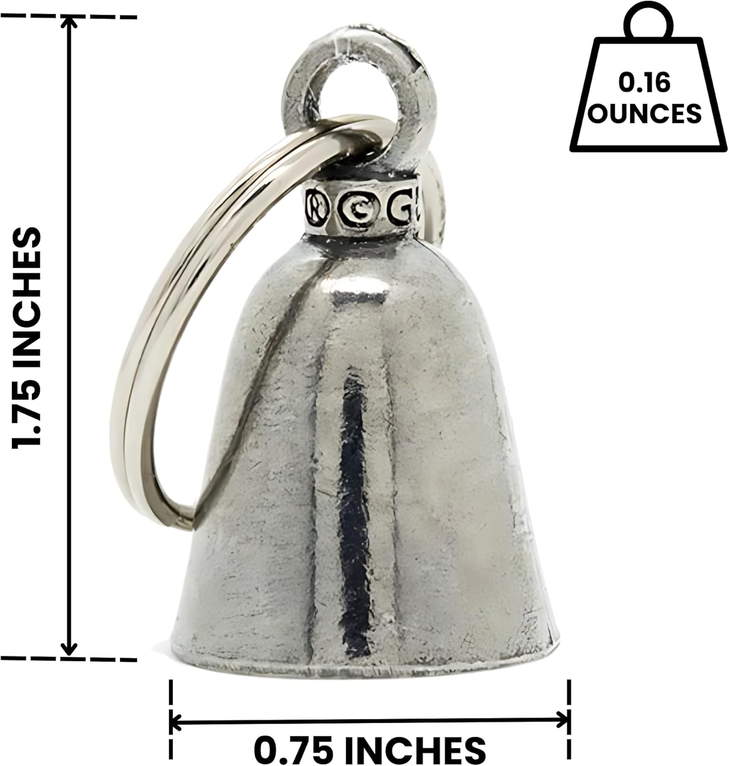 Guardian Bell Good Luck Bells W/Keyring & Black Velvet Gift Bag | Motorcycle Bell | Lead-Free Pewter Bell | Made in the USA