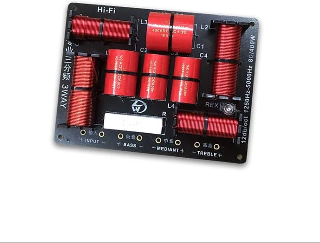 HOOCI 1PCS 3 Way 400W Professional Speaker Frequency Divider 1250Hz/5000Hz Stage Home Theater 3Unit High Power Audio Crossover Filters