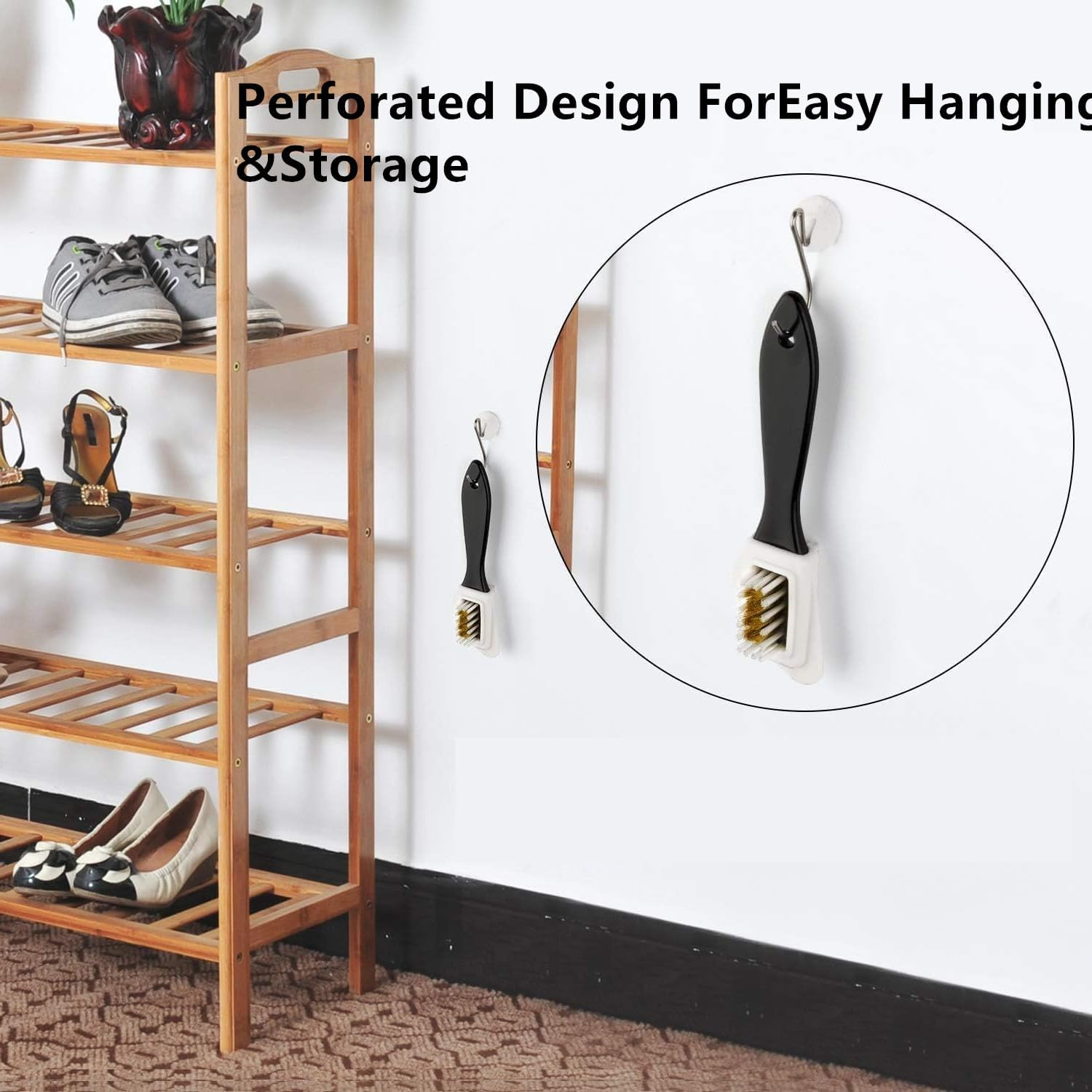 Suede Brush Kit, Quality Nubuck and Suede Multifunctional 4-Sided Cleaning Shoe Brush,Brass and Nylon Bristle，Snow Boots, Shearling Shoes image number 2