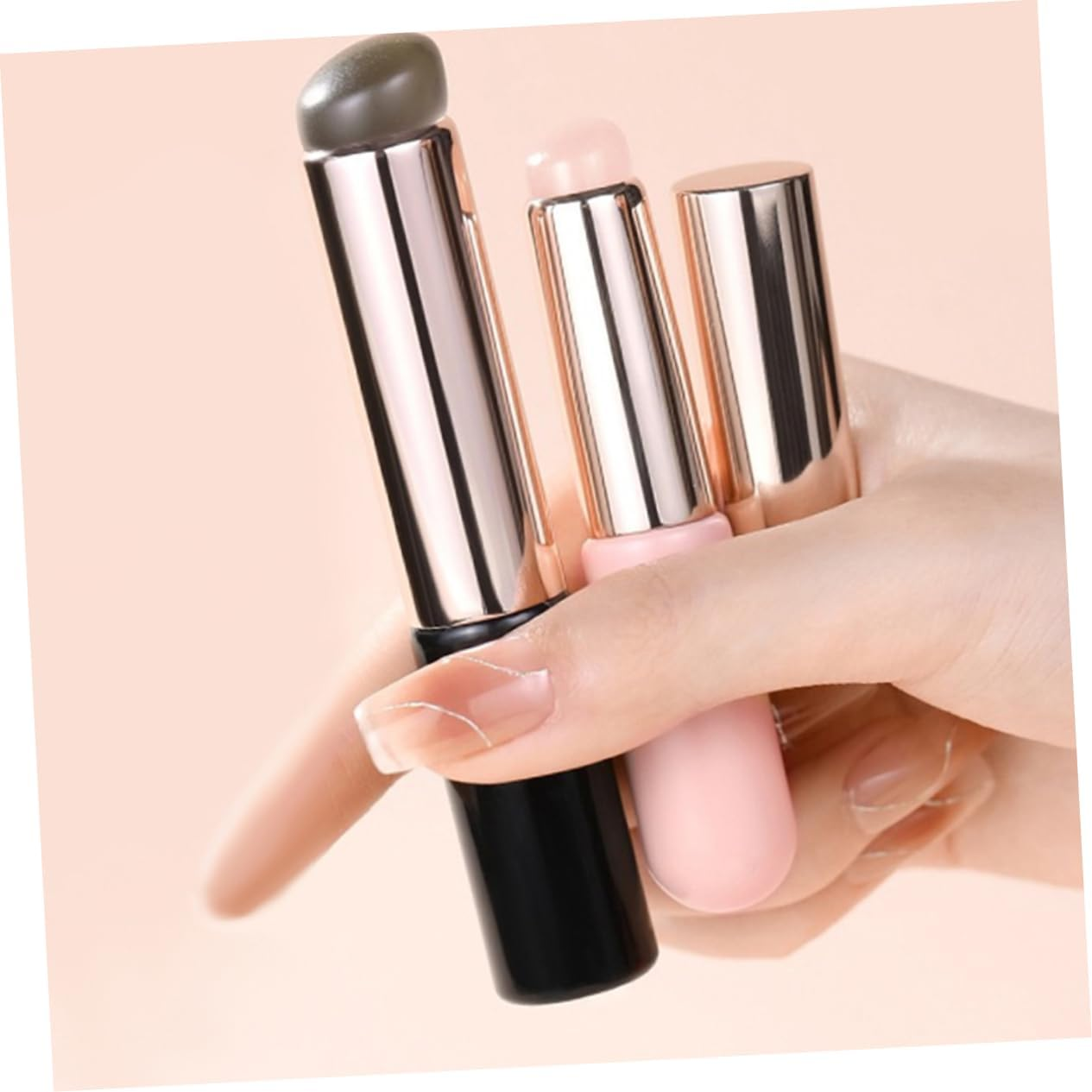 FOYTOKI Pcs Gradient Glue Tool Set Silicone Brush for Nail Art Makeup and Lip Application