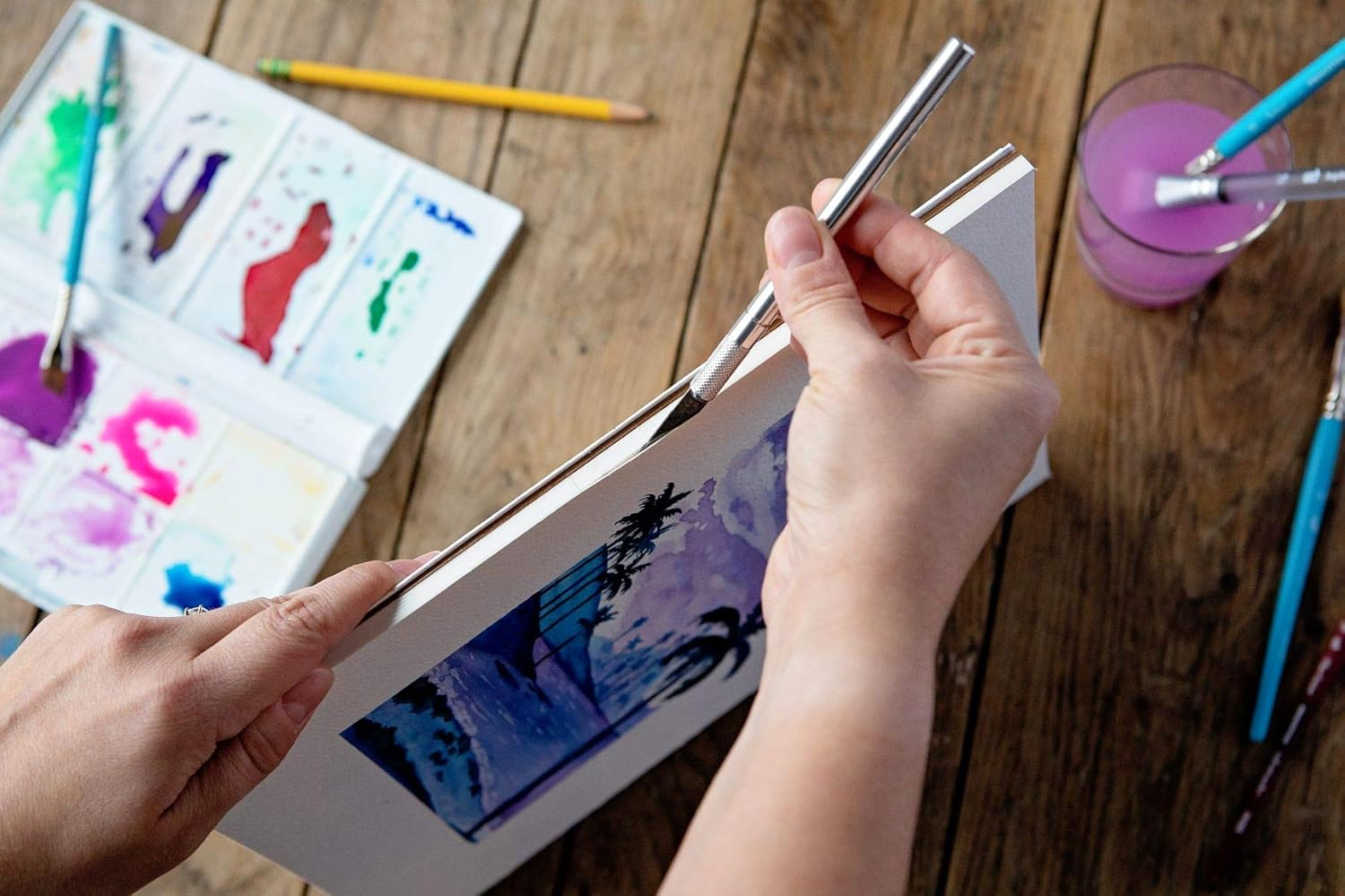 Strathmore 400 Series Watercolor Block, Cold Press, 9"X12" Bound (4 Sides), 15 Sheets/Block image number 5