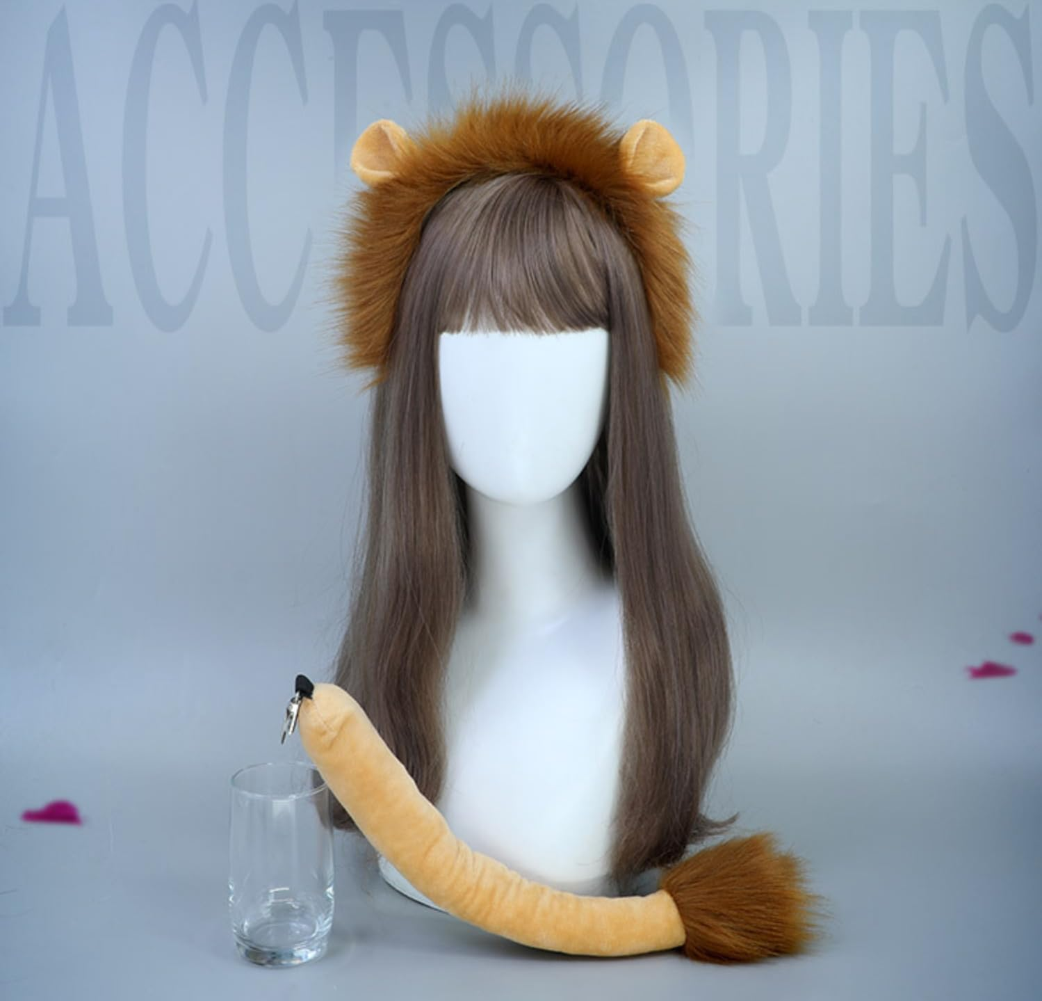 Lion Ears Headband and Tail Set, Carnival Animal Ear Headband, Halloween Animal Role-Playing Costume Accessories Suitable for Children, Teenagers and Adult Role-Playing Parties image number 5