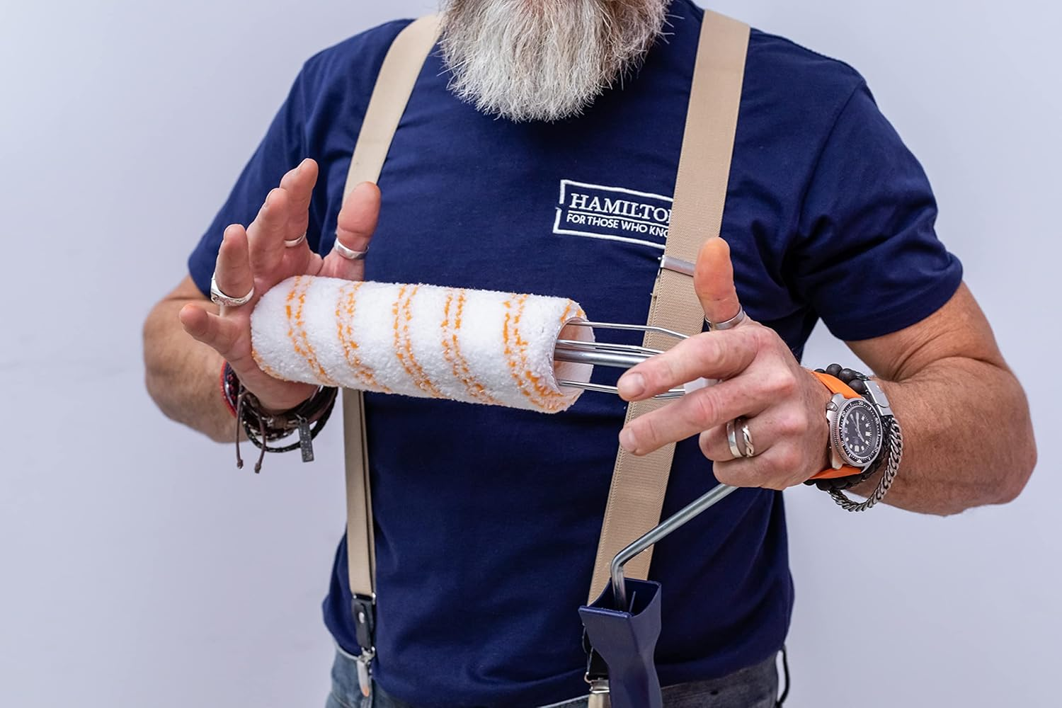 HAMILTON for the Trade 7 Piece Medium Pile Roller Set, 9" White/Orange 3281132-90 image number 1