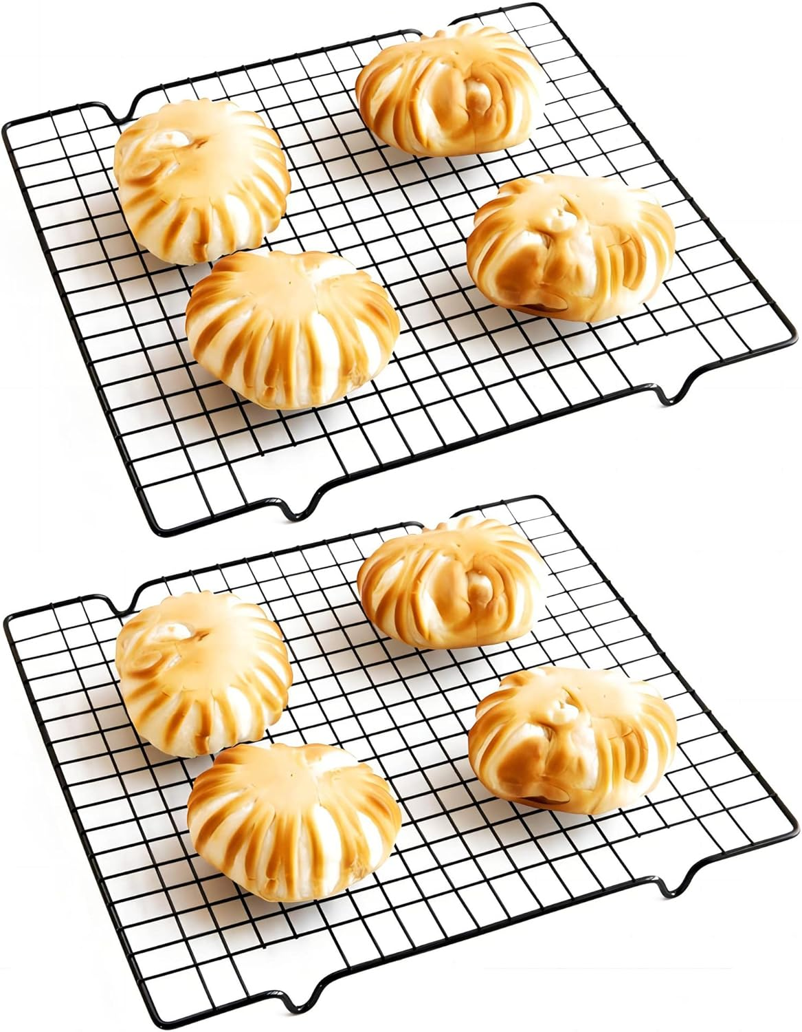 Tongke 2 Pack Carbon Steel Nonstick Baking & Cooling Rack, for Roasting, Grilling, Cooking, Cooling, Oven & Dishwasher Safe (11X10Inch) image number 2