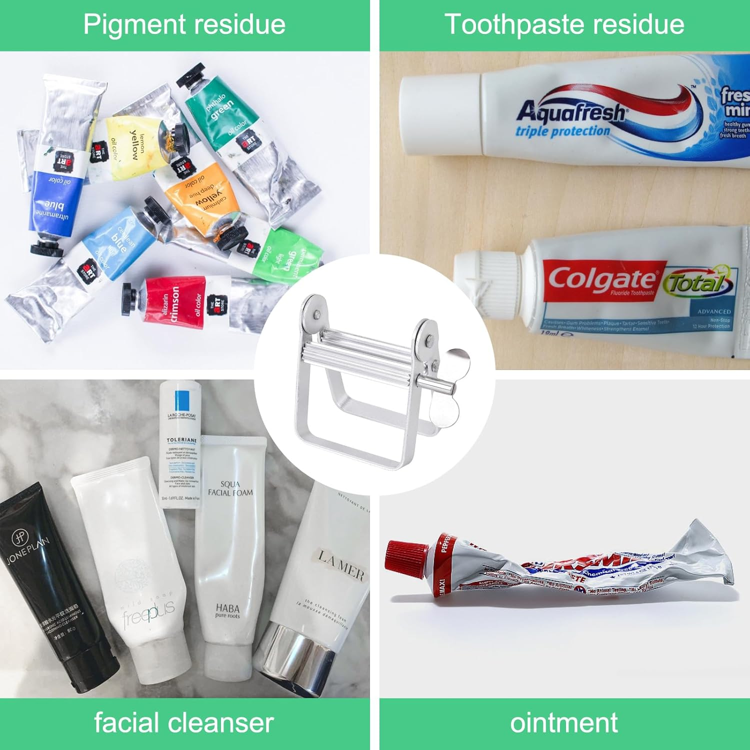 Stainless Steel Toothpaste Tube Squeezer Tool &ndash; Toothpaste Tube Roller Wringer for Cosmetic, Hair Dye, Creams & Paint | Home & Travel Essential (Single Package, Apple) image number 4
