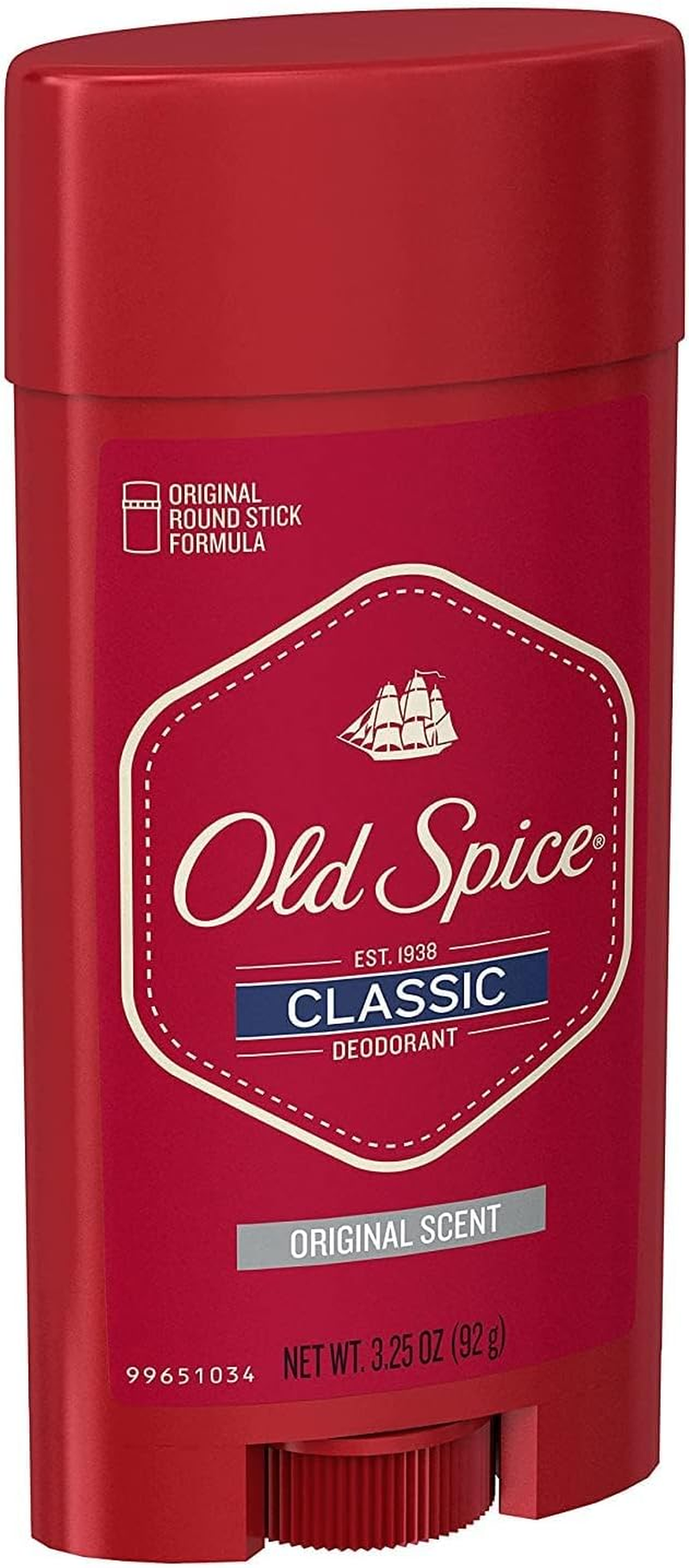 Old Spice Deodorant 3.25 Ounce Classic Original round Stick (96Ml) (3 Pack) image number 6
