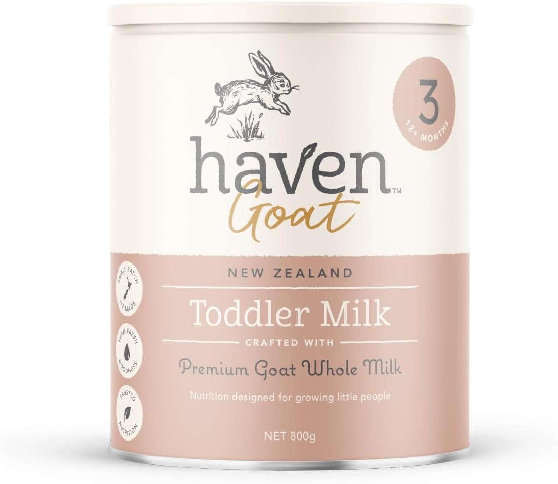 Haven Goat Toddler Milk Drink, Stage 3 (12+ Months), Gentle New Zealand Forage-Fed Goat&rsquo;S Whole Milk, Naturally A2, with Prebiotic, Probiotics & 16 Vitamins and Minerals, Palm Oil Free, GMO Free &ndash; 800G image number 1