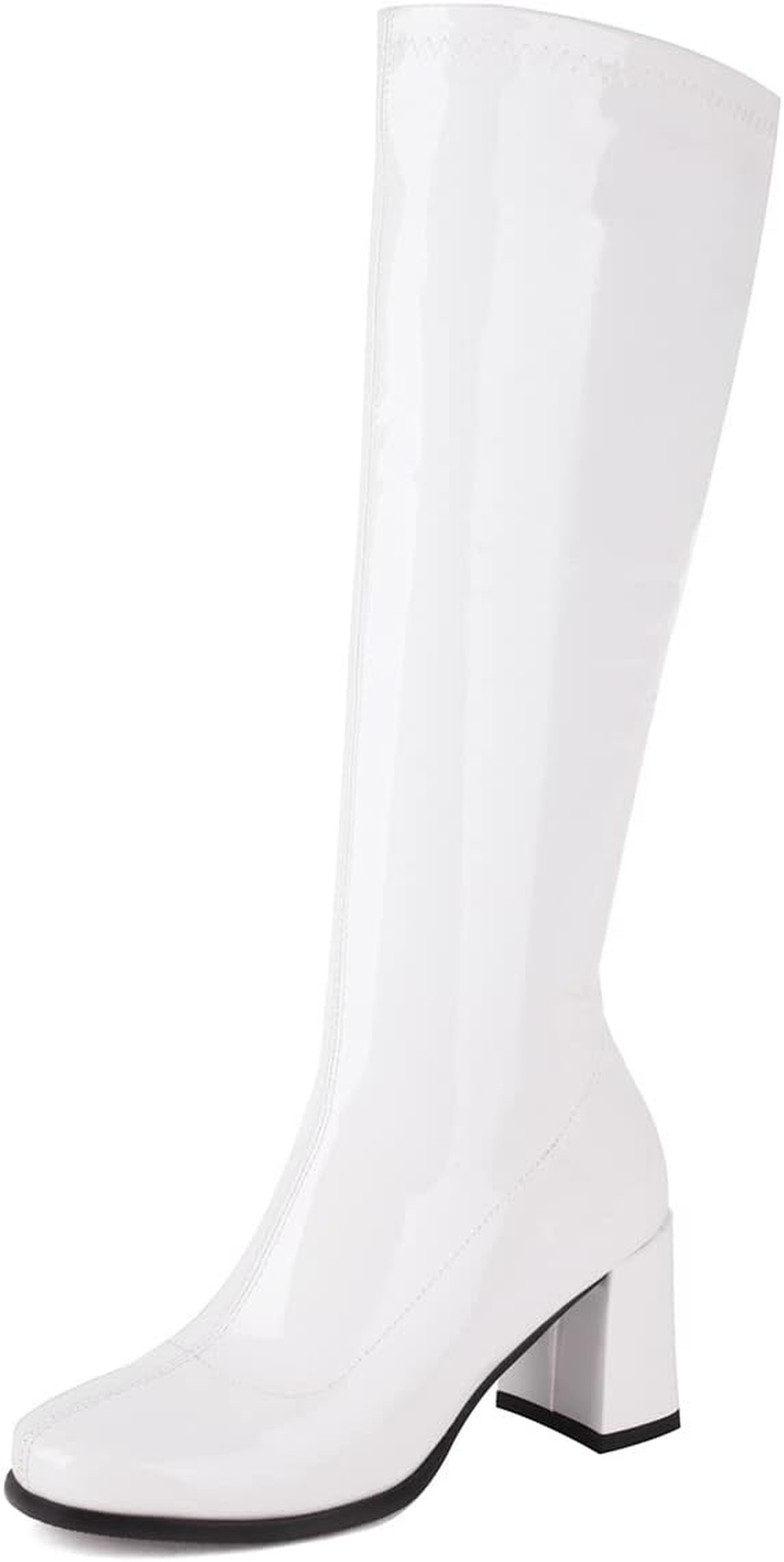 Galindopia Women Gogo Boots Black Knee High 70S Boots image number 6