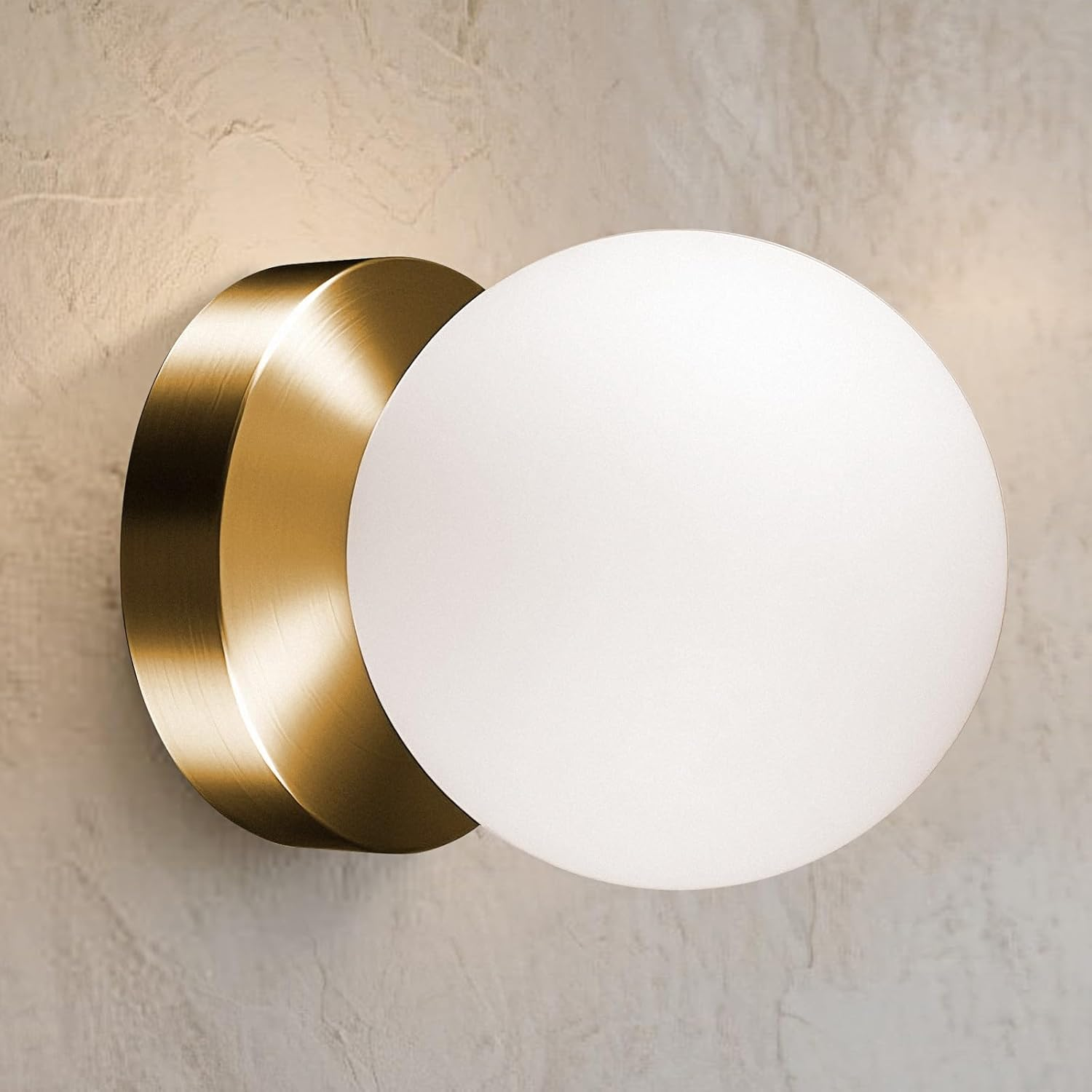 Battery Operated Wall Sconce, Dimmable Wireless Gold Wall Lamp with 5200Mah Rechargeable Battery, Portables Cordless Wall Light Fixtures for Painting Living Room Bedroom Bathroom Hallway Decor