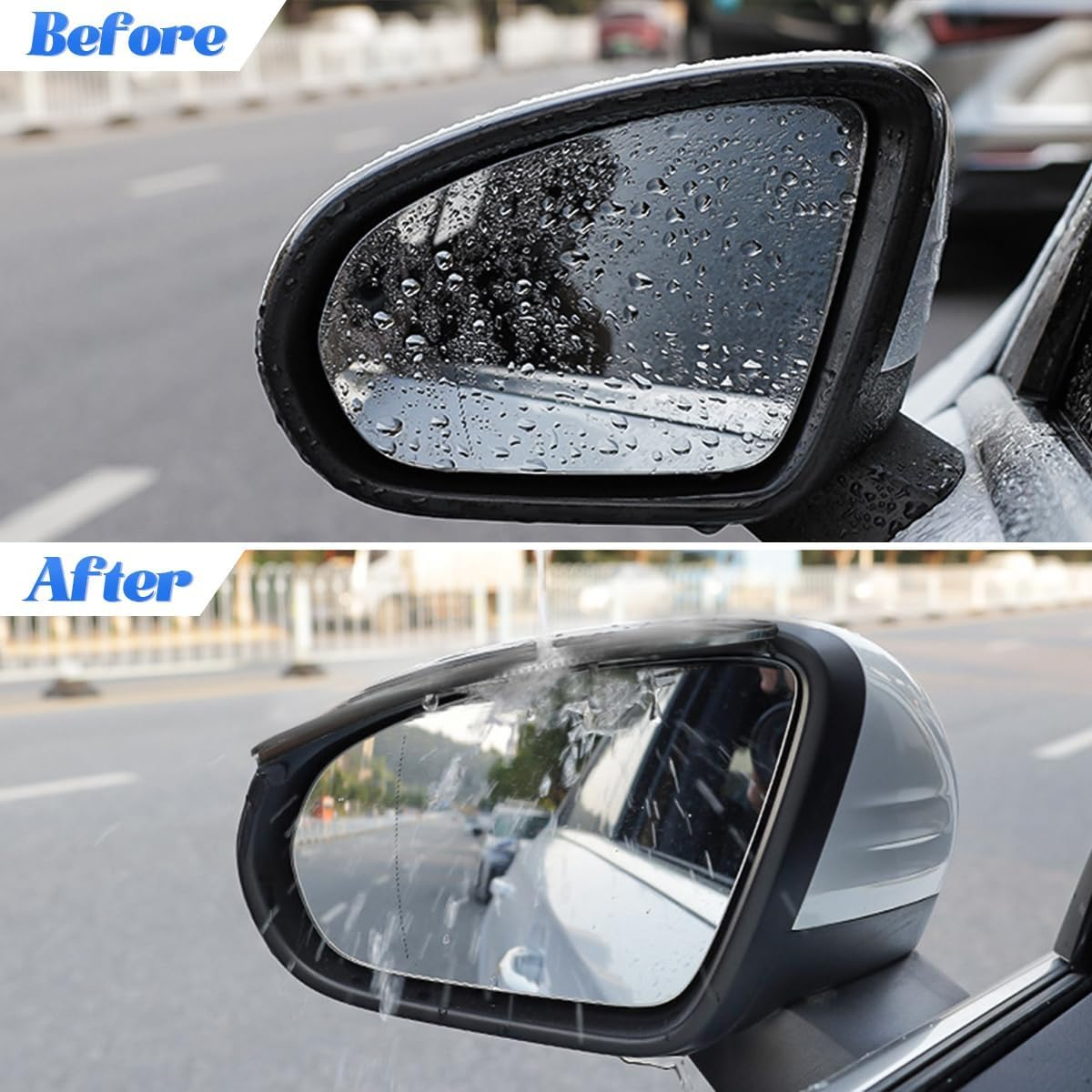 Car Rear View Mirror Rain Visor Guard, 2 Pcs Black Rain Eyebrow for Side Mirror, Waterproof Auto Mirror Visor Smoke Guard Cover, Accessories for Most Car SUV Truck (Black)