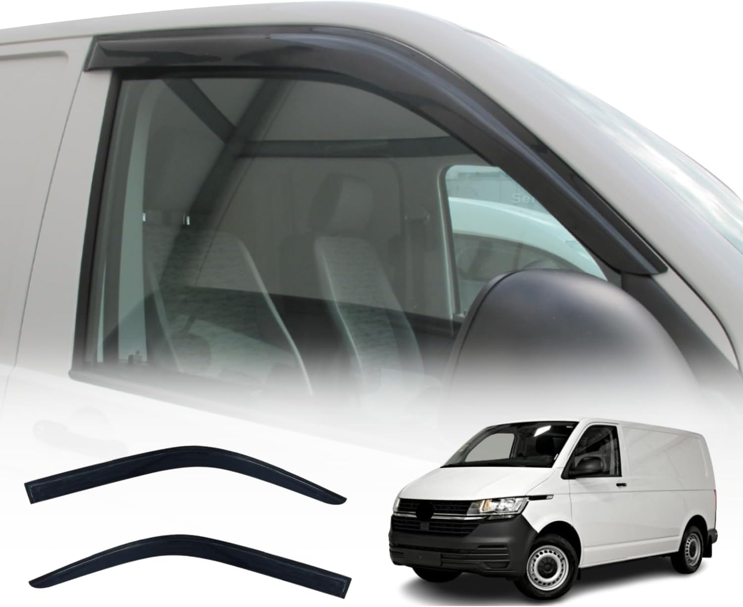 OAD4X4 Weathershields Compatible with Volkswagen Multivan/Transporter T6.1 2020-Onwards, Weather Shields Window Visors Wind Deflectors Sun Rain Guard 2PCS Set image number 2