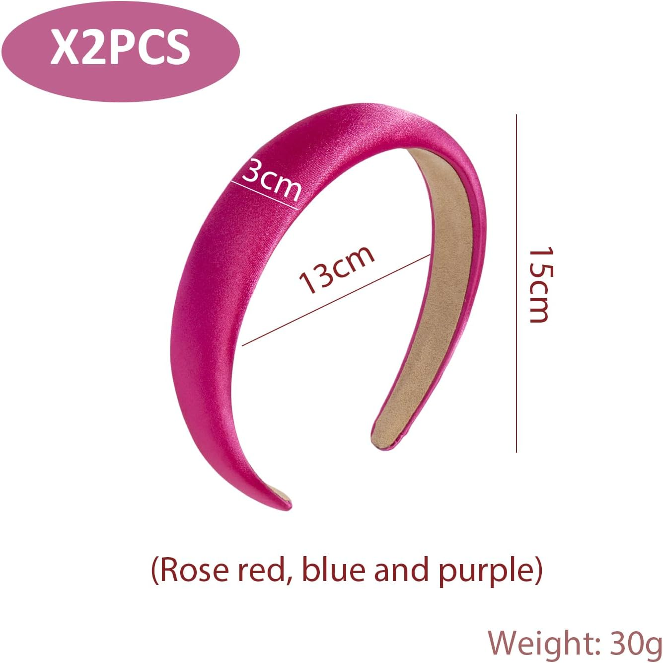 2 Pieces Women'S with Wide Cut Headbands, Eleen Hair Accessories, Non-Slip Headbands, Clothing Accessories, Hairstyle Accessories. image number 5