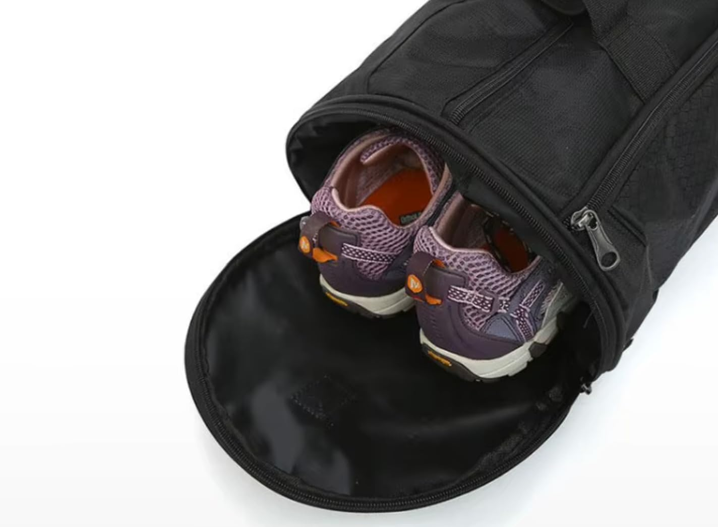 Gym Duffel Bag for Men & Women &ndash; Waterproof Sports Bag with Shoe Compartment &ndash; Lightweight Travel, Fitness, Workout Bag. - Black And Silver image number 4