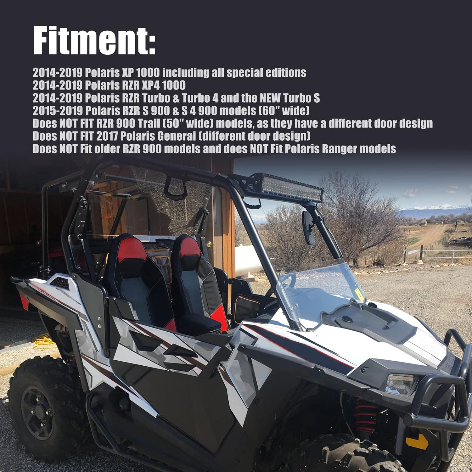 Goldfire RZR XP 1000 Accessories, RZR Door Bags Sxs Storage Bag Set W/Knee Pad for 2014-2020 Polaris RZR XP Turbo Turbo S 1000 S900(Orange Piping) image number 2