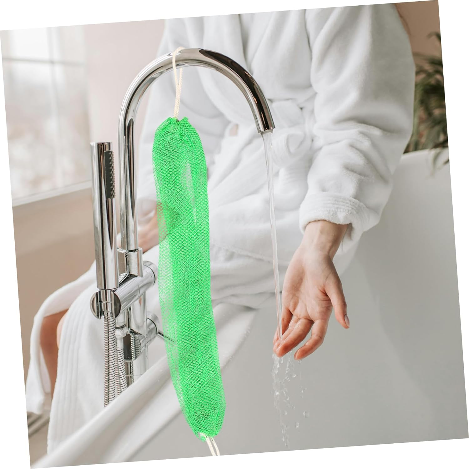 KOMBIUDA 2Pcs Shower Body Scrubber: African Net Sponge Scrub Exfoliator - Exfoliating Shower Body Scrubber - Back Bathing Accessories image number 3