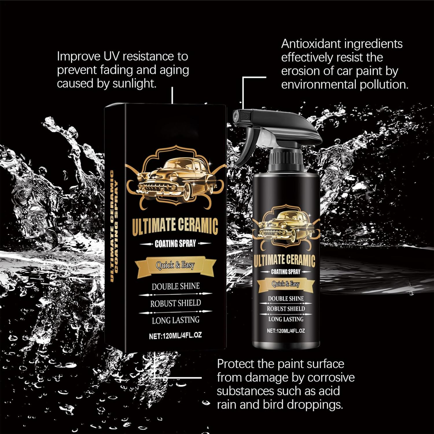 Clear Coat Repair | Multi-Functional 120Ml Ceramic Coating | Automotive Paints & Primers for Truck RV Marine Motorcycle Tire Trim Windshield Interior Detailing image number 2