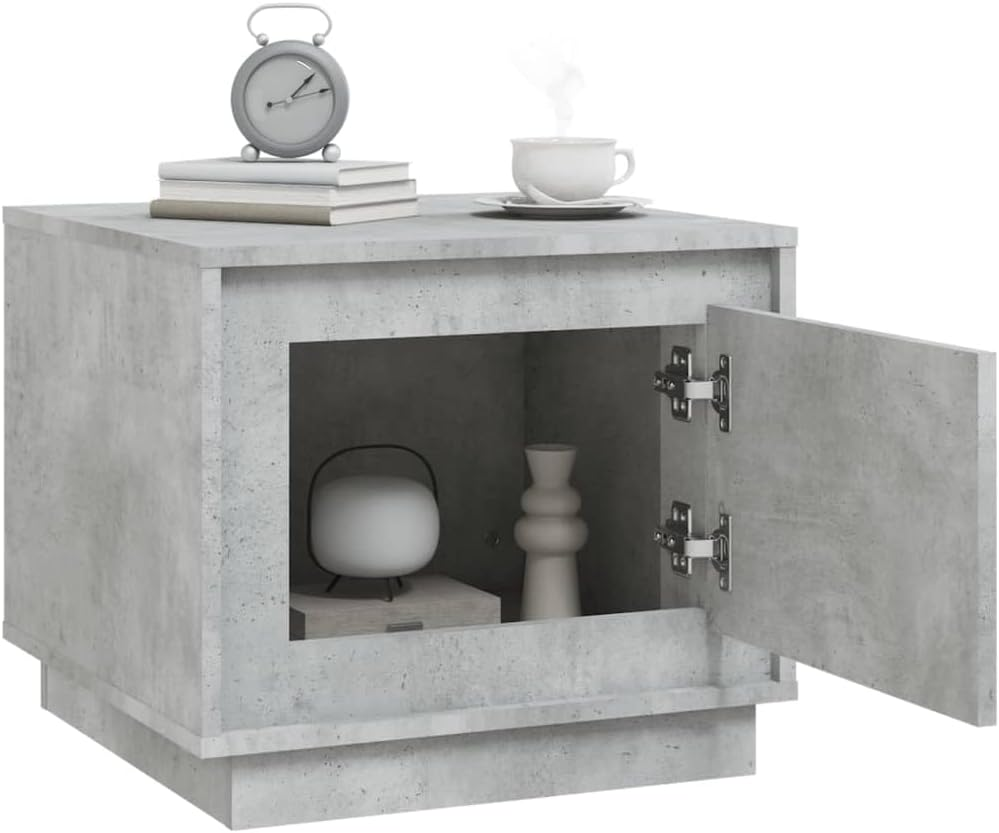 Vidaxl Modern Coffee Table in Concrete Grey - Engineered Wood Furniture with Storage - Rectangular Side Table image number 2