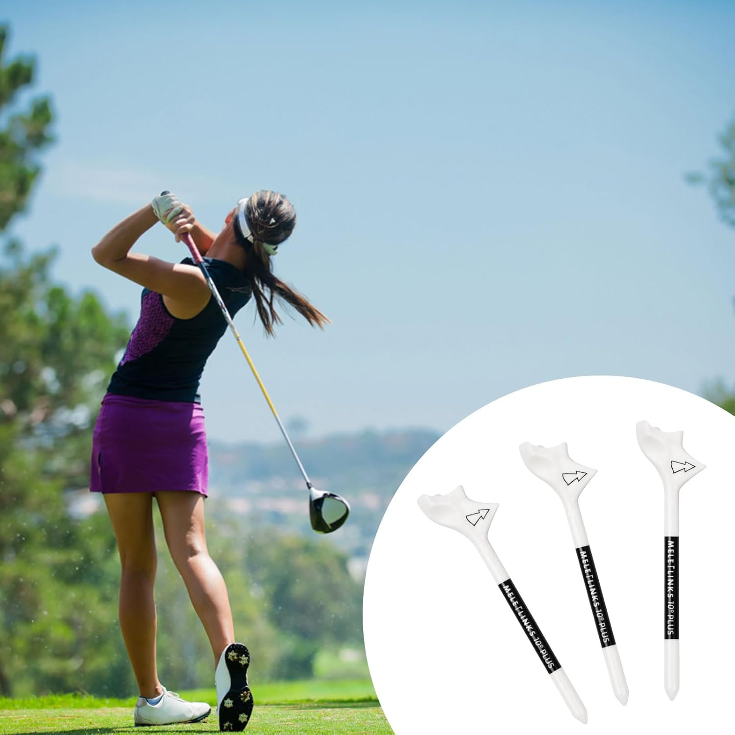 Golf Tees Plastic, 10 Pcs Golf Tees Unbreakable, Premium 10&deg;Golf Tee, Reducing Friction and Increase Distance, for Golf Ball image number 3