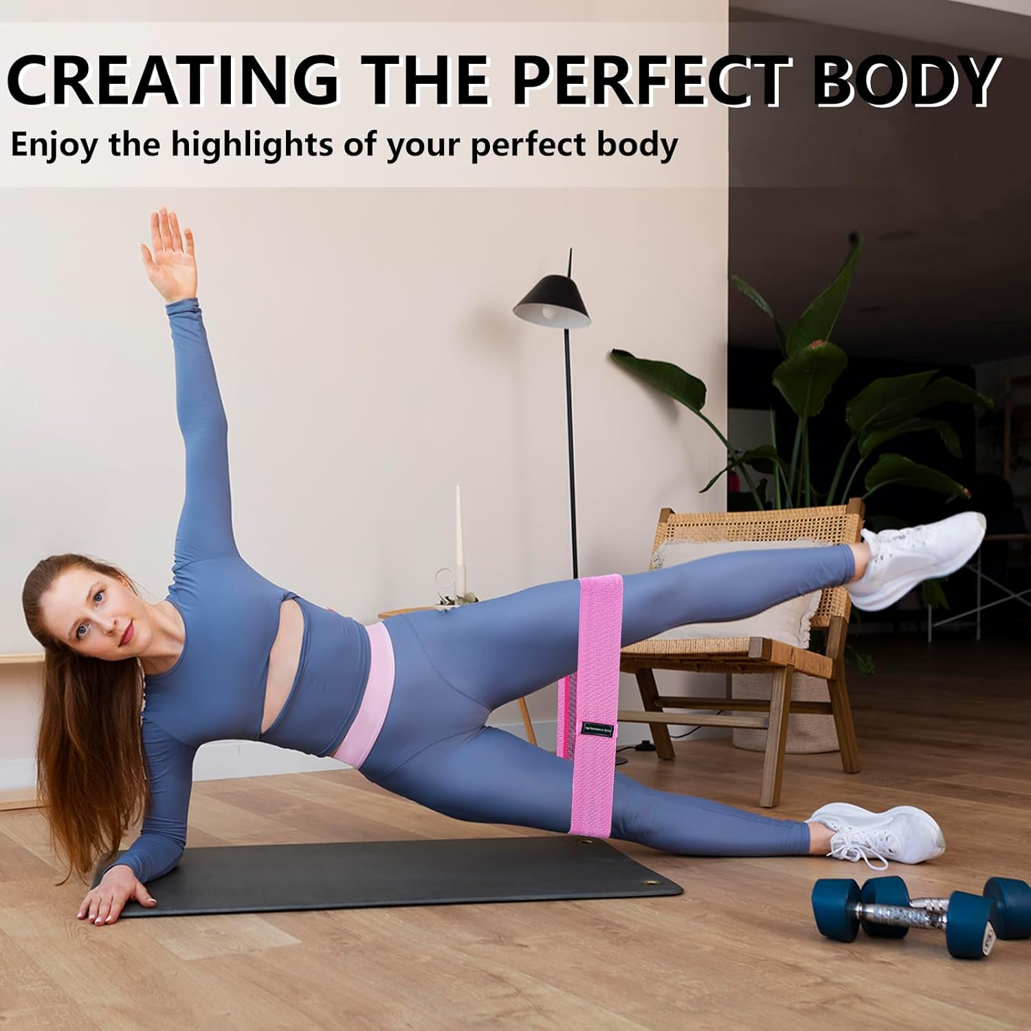 Kakuje Exercise Bands,Resistance Bands for Working Out with 3 Resistance Levels, Multi-Colored Workout Bands for Indoor and Outdoor Fitness, Leg Strength Training, Rehab, Yoga image number 2