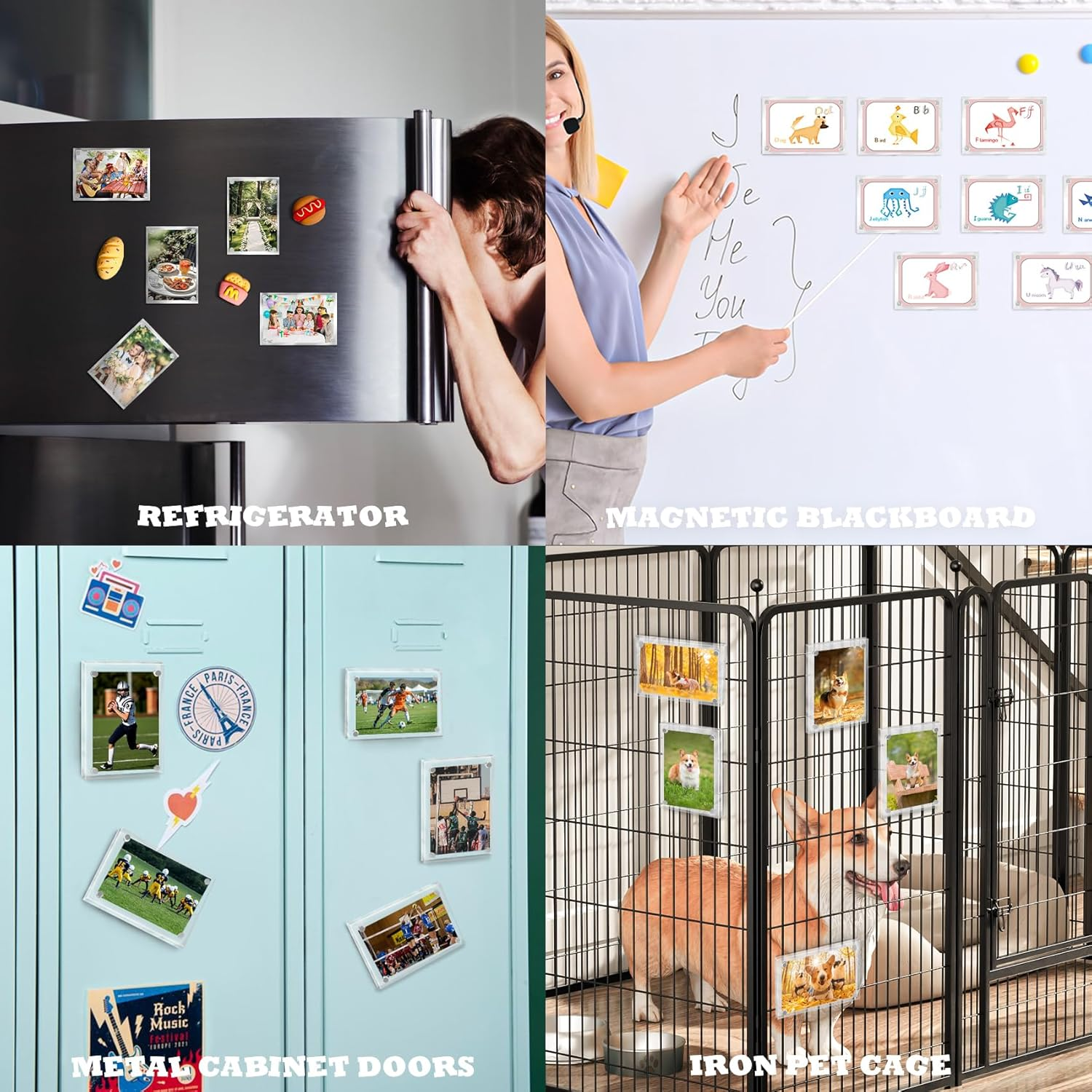 10 Pack Magnet Picture Frames for Fridge, Acrylic Clear Picture Frame Polaroid Frames for Refrigerator Magnet Double Sided Photo Display for Instax Mini Frameless Frame, 2.36"X3.54" image number 1