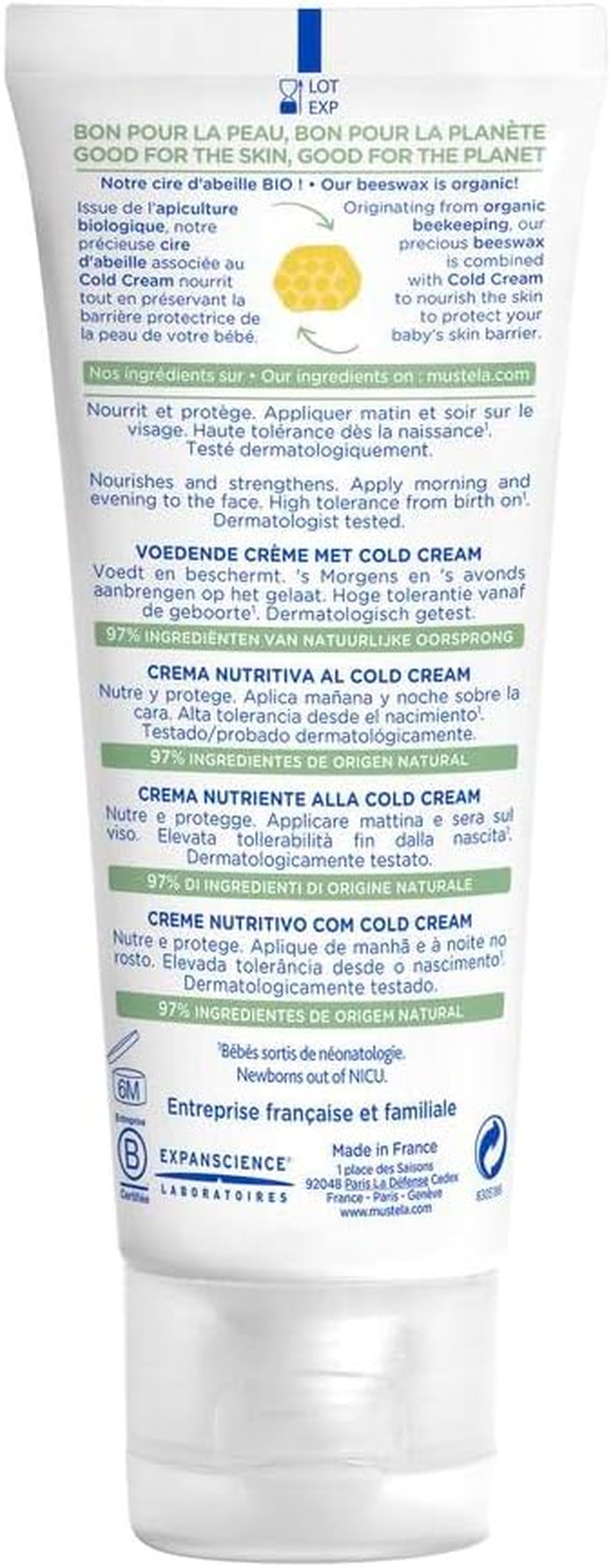 Mustela Nourishing Face Cream with Cold Cream - for Dry Skin, 40 Ml image number 2