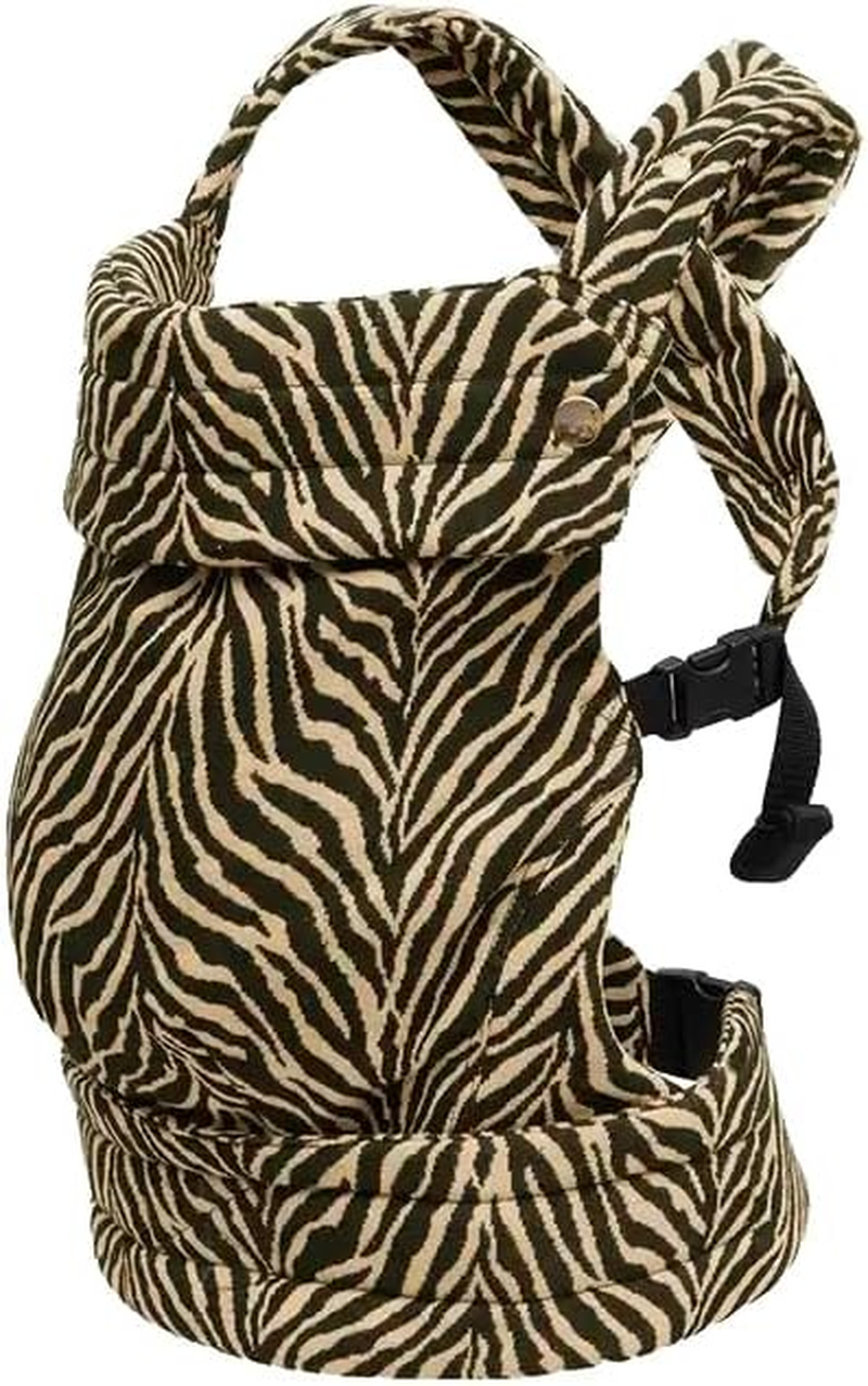 Baby Carrier for Newborns to Toddlers | Cozy Wrap with Lumbar Support | Soft Fabric, 7-35Lbs Adjustable Fit | Brown Zebra Pattern image number 3