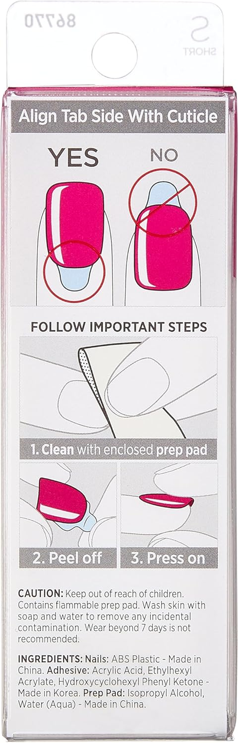 KISS Impress Color Press-On Nails Polish-Free Manicure Set, &lsquo;Orchid Festival&rsquo;, 30 Chip-Proof, Smudge-Proof Fake Nails