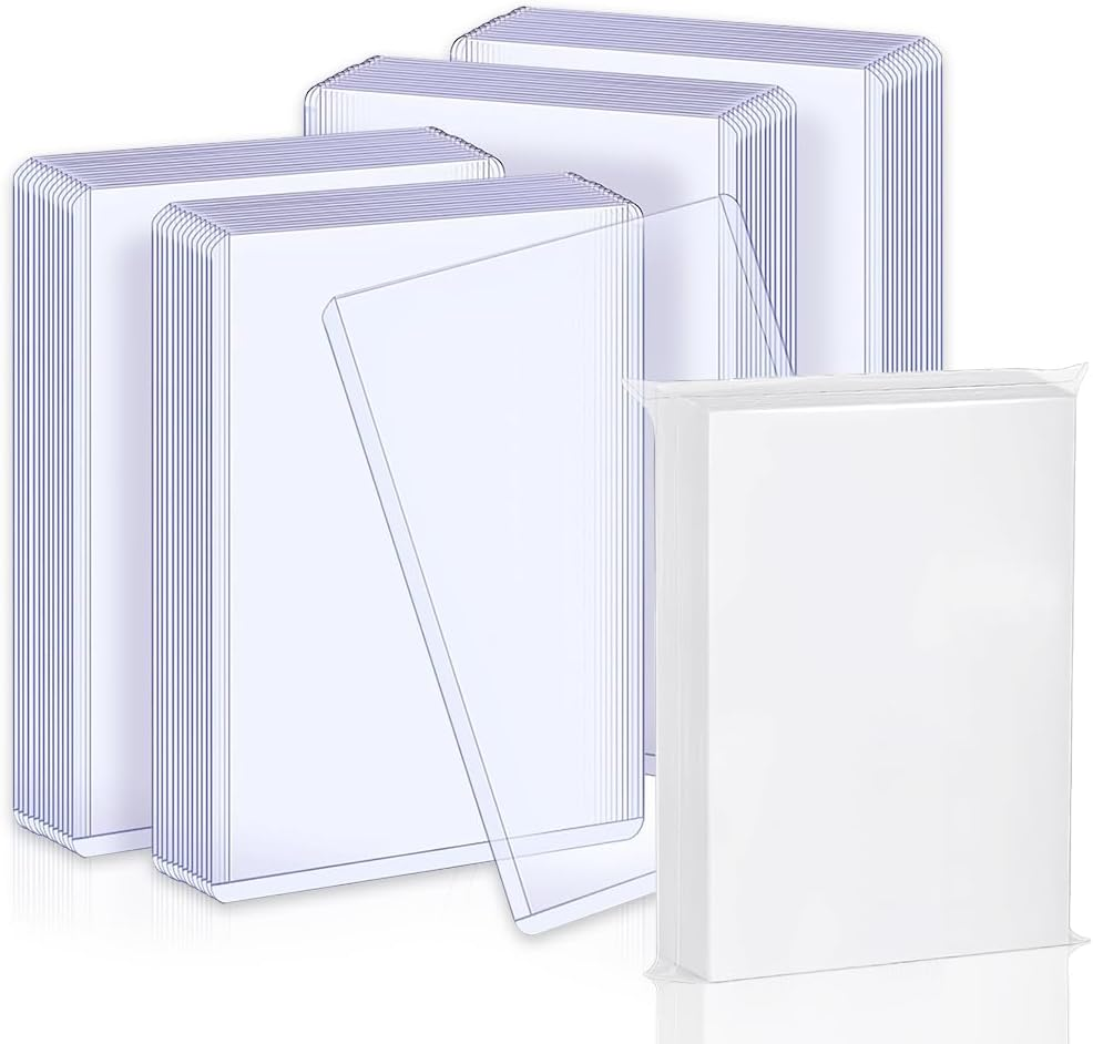 Toploader Card Protectors - Plastic for Standard & Sports Cards (100 Toploaders + 100 Penny Sleeves)