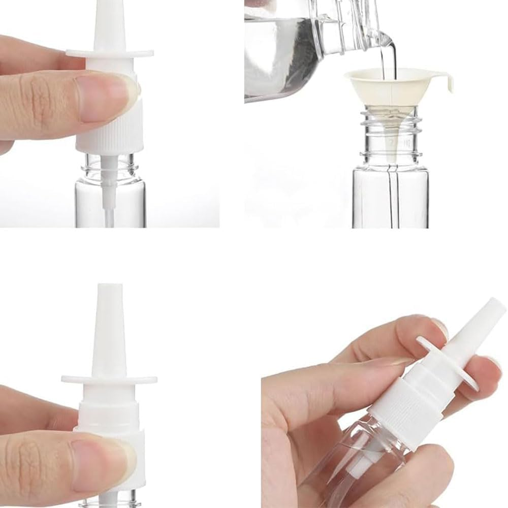 5Pcs 10Ml Nasal Spray Bottles Mist Spray Bottle Clear Empty Rhinitis Care Sprayer Direct Spray Container for Saline Essential Oils image number 1