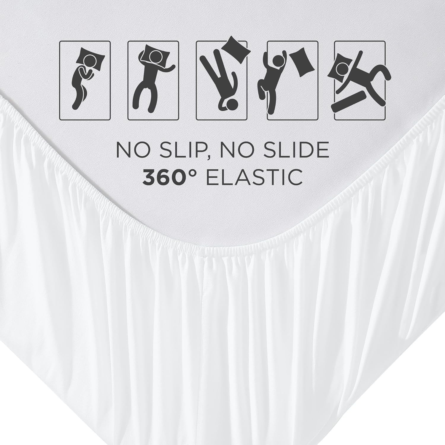 Royale Linens Fitted Sheet California King - Ultra Soft 1800 Brushed Microfiber - Hotel Luxury Bottom Sheets - Wrinkle Free & Fade Resistant - Deep Pocket Fitted Sheet Only (King Cal, White)