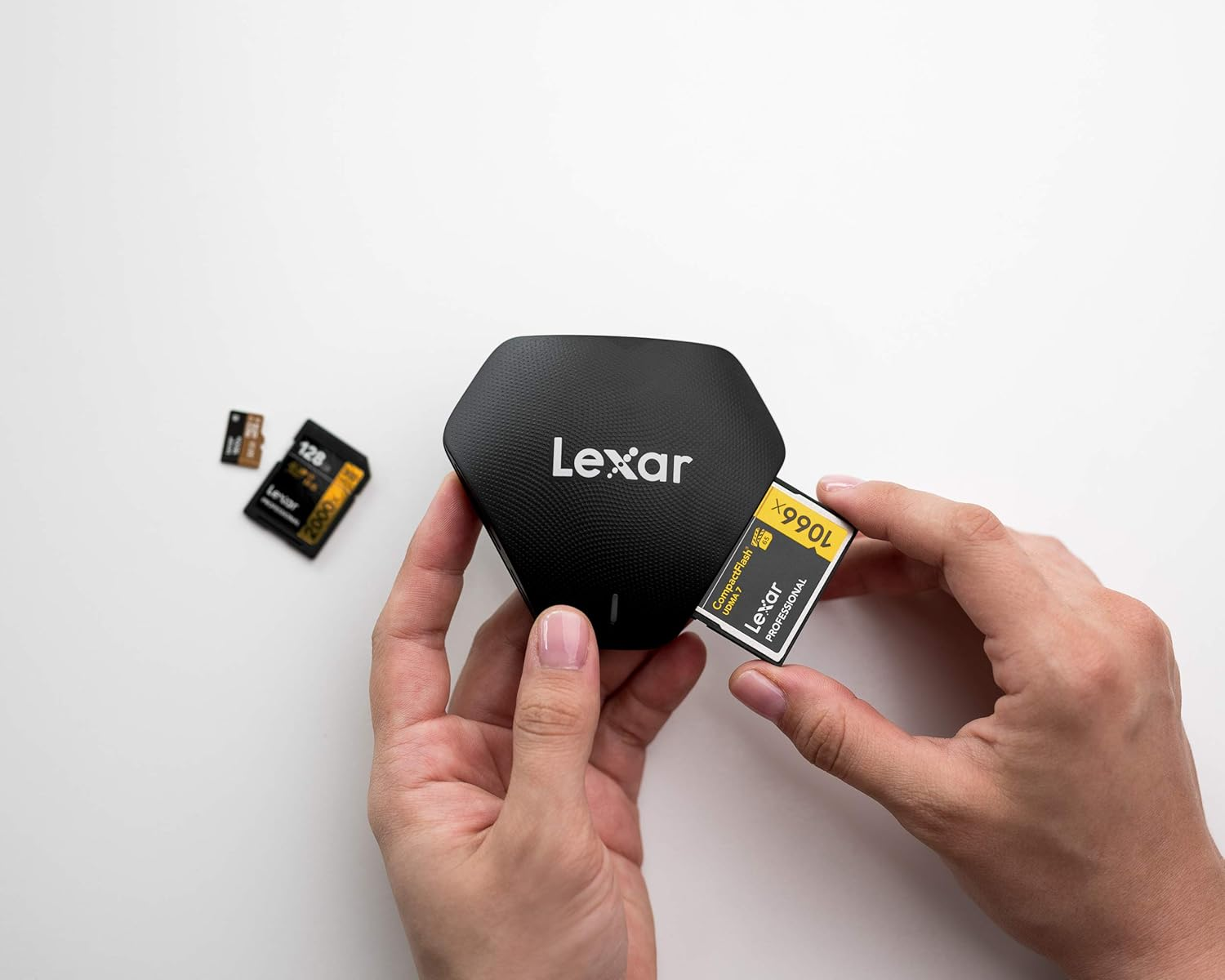 Lexar Professional Multi-Card 3-In-1 USB 3.1 Reader, up to 312Mb/S for SD Card/Micro SD Card, 160Mb/S for Compactflash Card, for USB 3.0/2.0, Includes USB Type-C to USB Type-A Cable (LRW500URBAMZN)