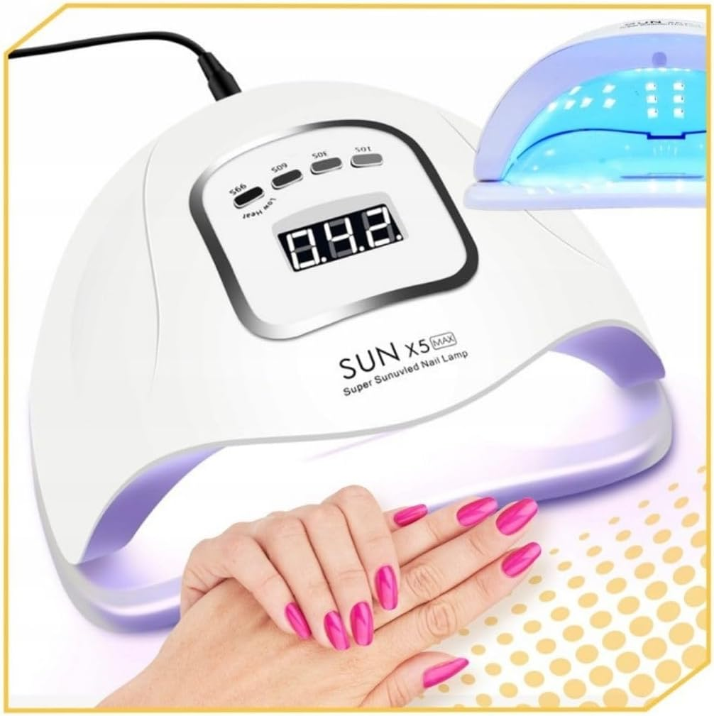 Lewer - LED Nail Lamp 80 W SUN X5 MAX LCD UV, 10/30/60/99 S Timer, for Feet and Hands, for All Gel Nail Polish, Gel Nails - Professional Nail Polish Dryer, UV LED Nail Lamp image number 3