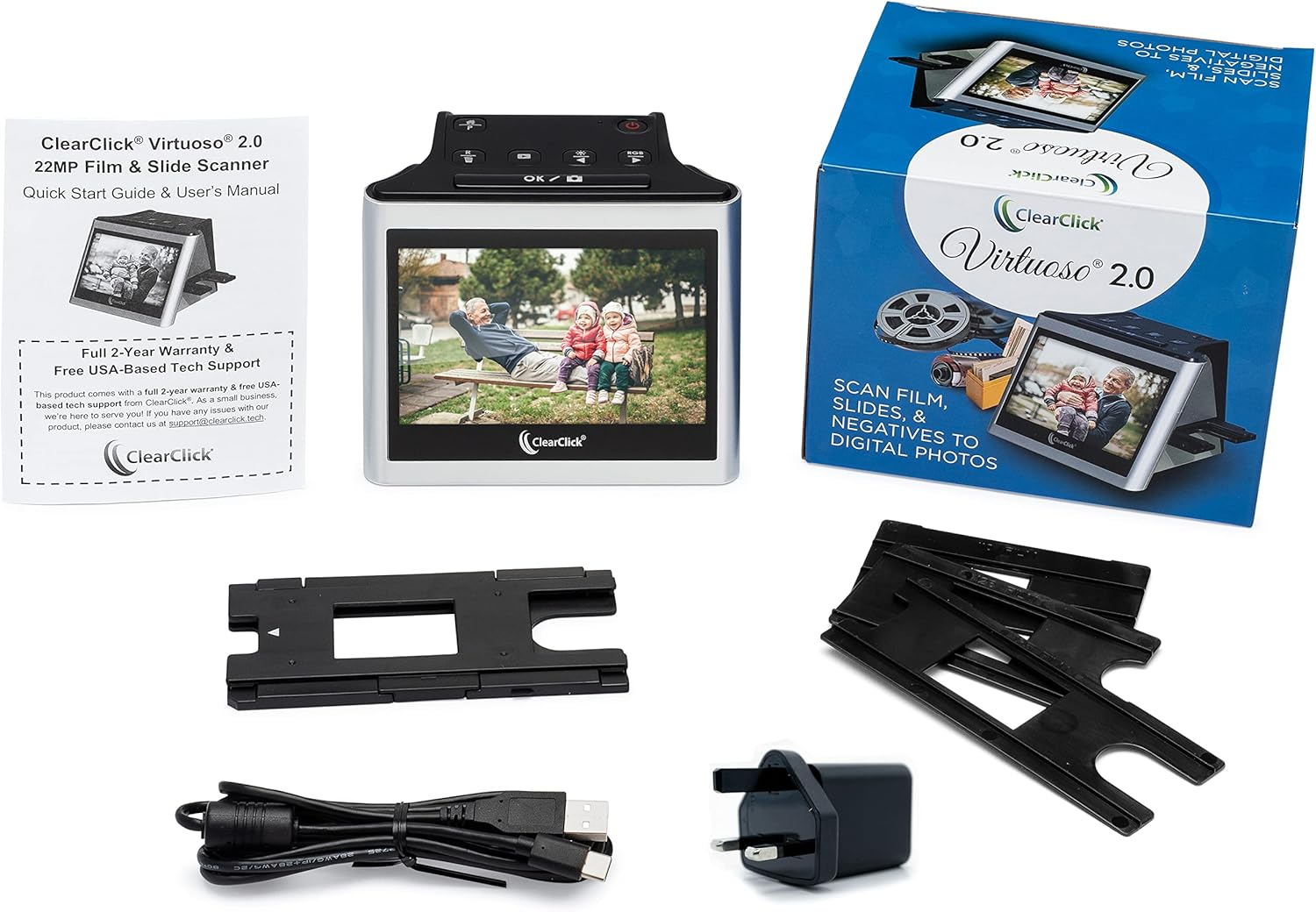 Clearclick Virtuoso 2.0 (Second Generation) 22MP Film & Slide Scanner with Large 5" LCD Screen - Convert 35Mm, 110, 126 Slides and Negatives to Digital Photos image number 2