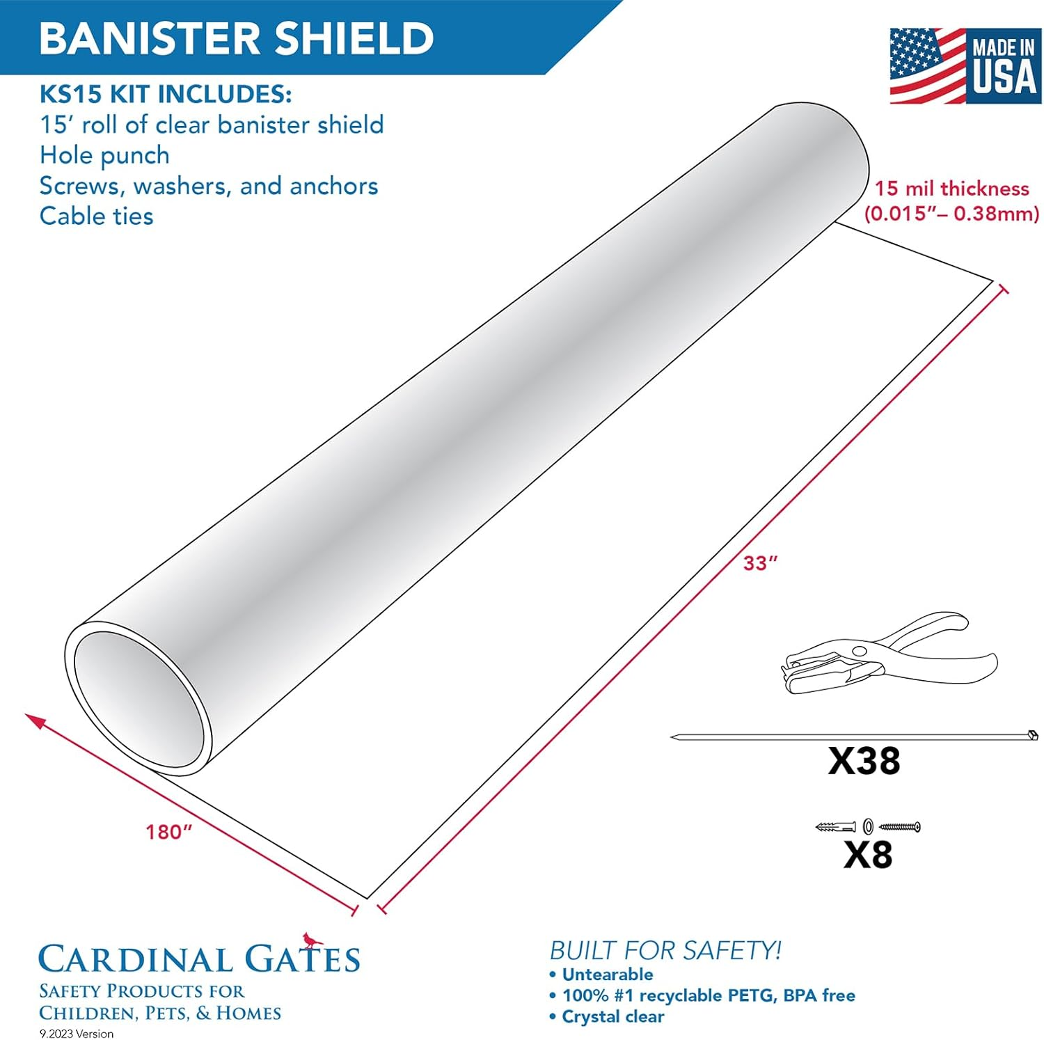 Cardinal Gates Banister Shield for Pets, 15' Roll Clear image number 4