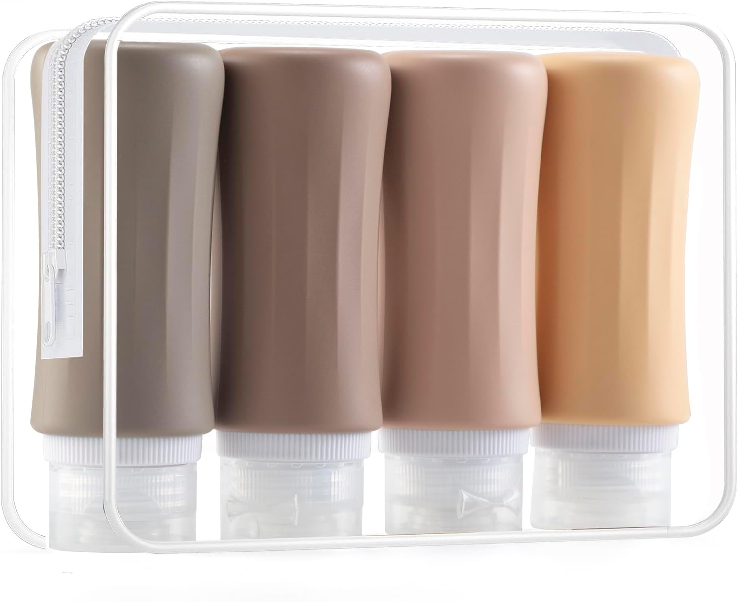 4 Pack 98Ml Travel Bottles, Leak Proof Bpa-Free Silicone Toiletry Containers with Clear Bag &ndash; Refillable Tubes for Shampoo, Lotion, Soap & Liquids &ndash; TSA Approved image number 2