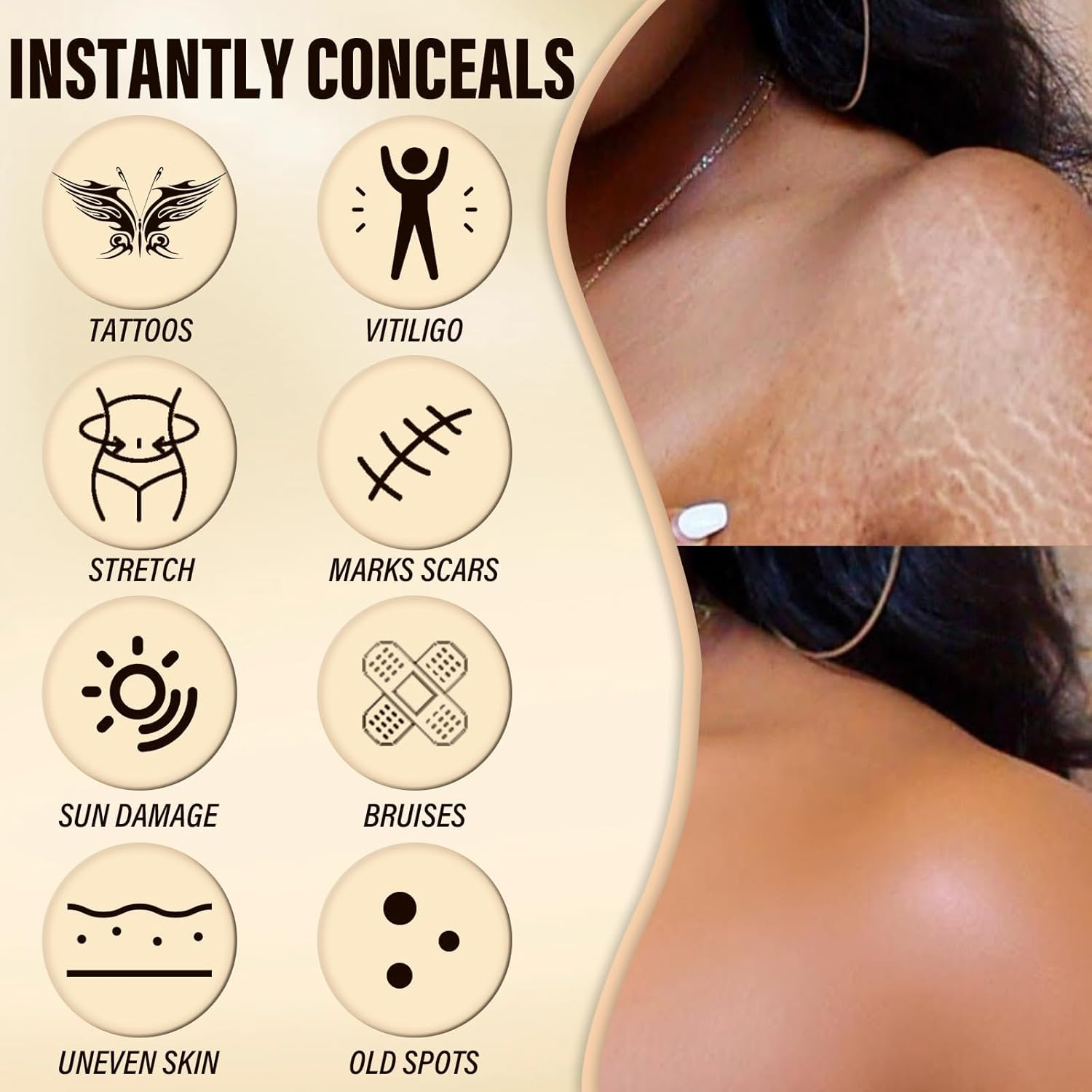 Miracle De Paris Leg Makeup,Miracle De Paris Body Coverage Perfector,Waterproof Sweat Proof Body Makeup,Leg M Akeup Waterproof No Transfer,All over Complexion Perfector for Legs (#2) image number 4