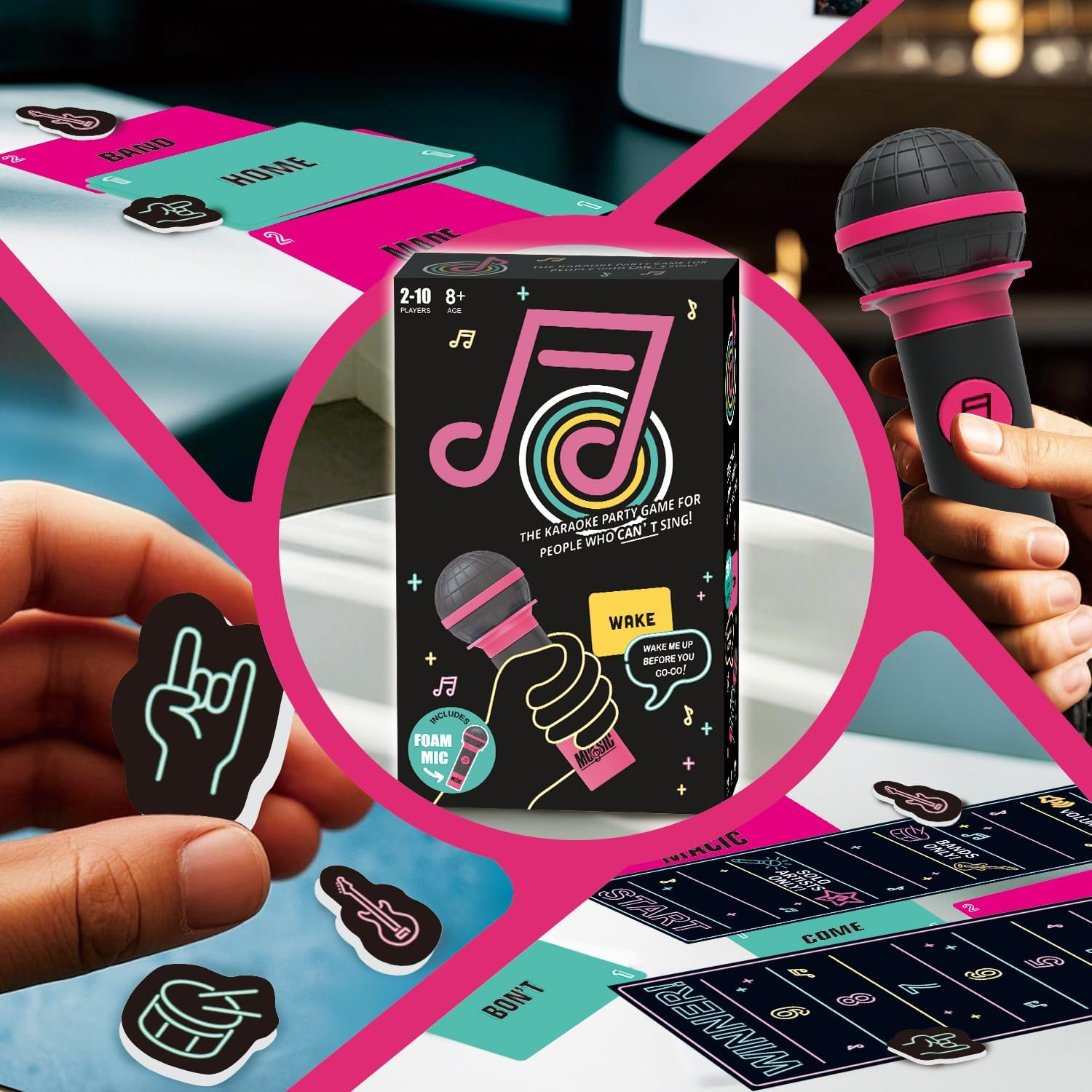 ADTZYLD Grab the Mic Karaoke Party Game &ndash; Fun Family & Friends Singing Game for 2-10 Players, 125 Song Cards, Hilarious Music Challenge for Game Nights, Birthdays & Gifts (Ages 8+) image number 5