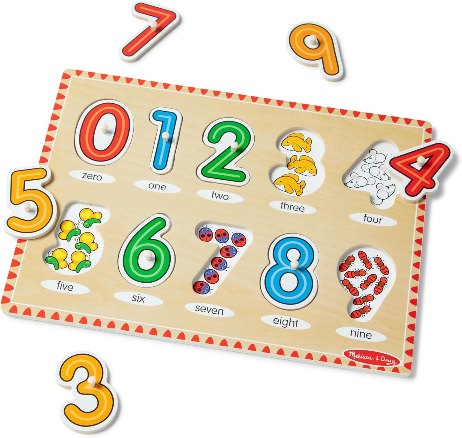 Melissa and Doug - See-Inside Numbers Peg Puzzle image number 6