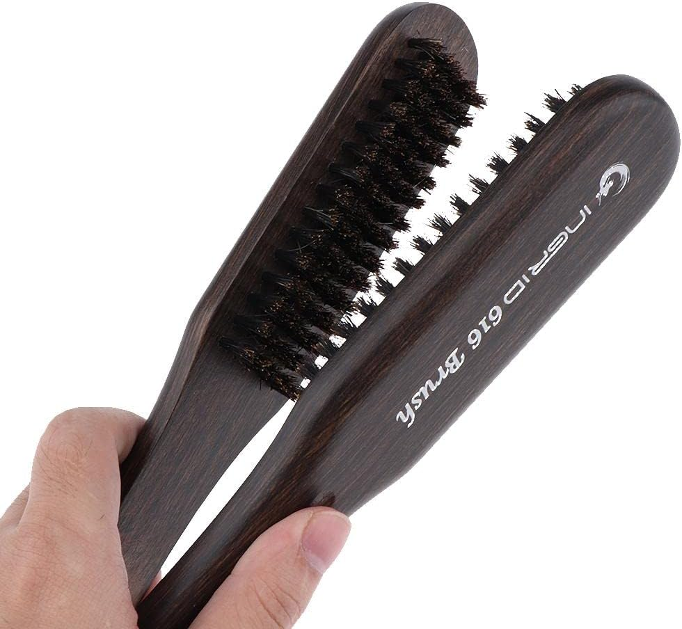 Wooden Handle Hair Straightener Brush Hair Comb Clamp Folding Hair Straightening Hairbrush
