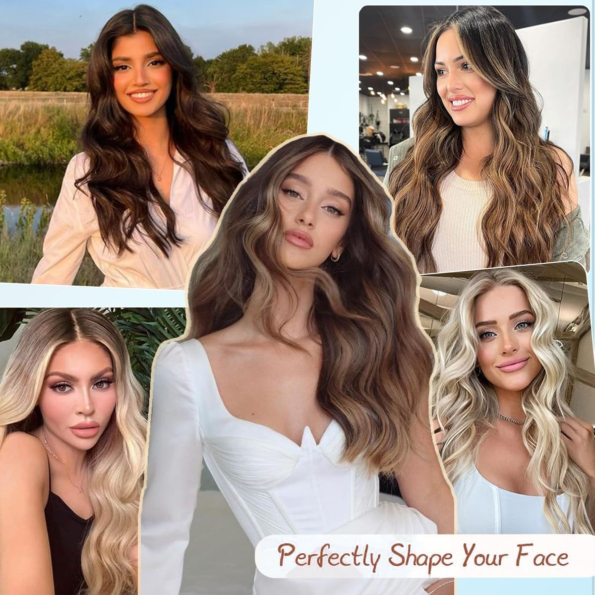 VEGALILY 20Inch Hair Topper, 7X7" Base Size Wavy Hair Topper for Women, Handmade Natural Hairline Hair Toppers Fake Hairpieces for Women (Brown with Highlights) - Gradual Brown image number 4