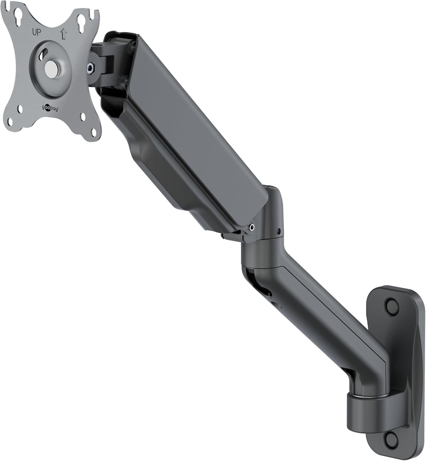 Goobay 70820 Single Monitor Wall Mount 17-32 Inch &ndash; Full Motion Adjustable Arm, Tilt Swivel Rotate, Ergonomic VESA Wall Bracket for Home, and Multimedia &ndash; Black image number 5