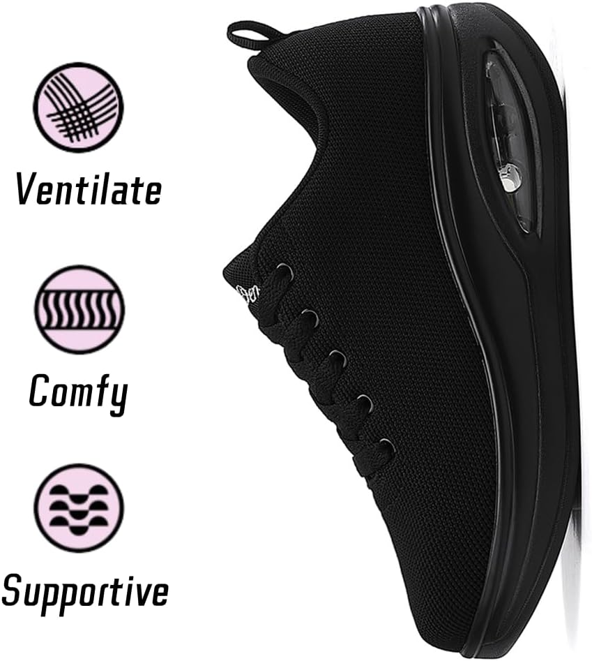 Oude Sneakers for Women Comfortable | Shoes for Women Traveling | 2 Inch Air Cushion Rocker Bottom image number 2