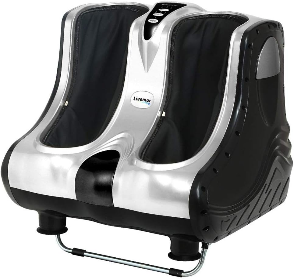 Livemor Foot Massager, Electric Rolling Shiatsu Feet Massage Spa Rest Ankle Calf Leg Massagers Stimulator Footspa Machine for Home Office Massages, with 4 Powerful Modes Adjustable Angle Silver image number 5