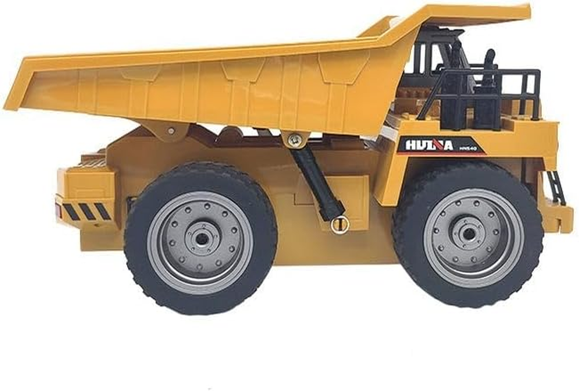 Lenoxx Remote Controlled Dump Truck for Kids - Premium Die-Cast 4 Wheel Garbage Truck Construction Vehicle Toy for Children - Light Effects & Lifting Back