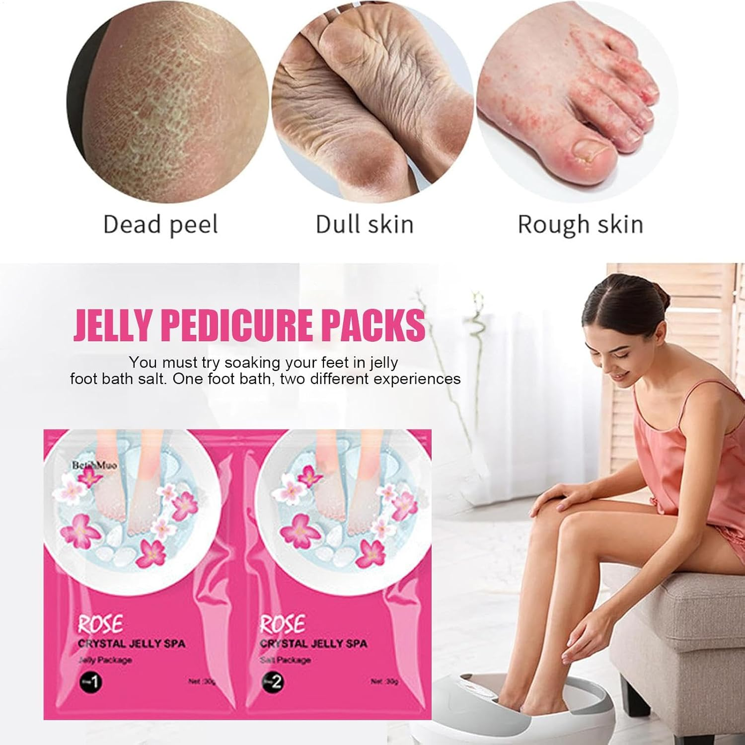 Crystal Jelly Spa Foot Soak, Pedicure Foot Soak for Dry Feet, Rejuvenating Foot Spa Soak, Foot Soak Salts for Women and Men, Moisturizing Foot Bath, Foot Soak Crystals image number 3