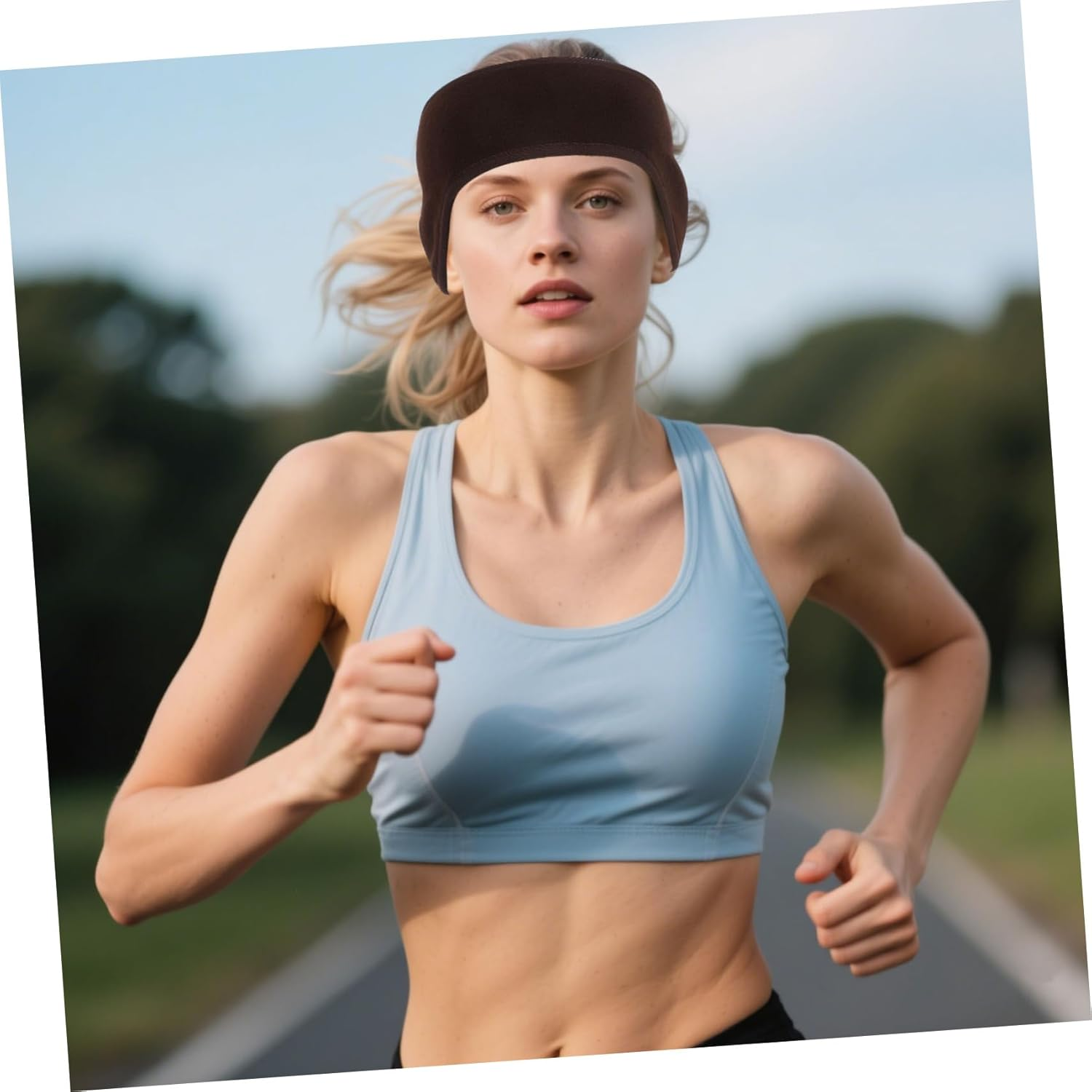 2Pcs Womens Fleece Ear Warmers Headbands for Cold Weather Sports Stylish and Comfortable Running Cycling Hiking Accessories Fit for Outdoor Activities image number 3