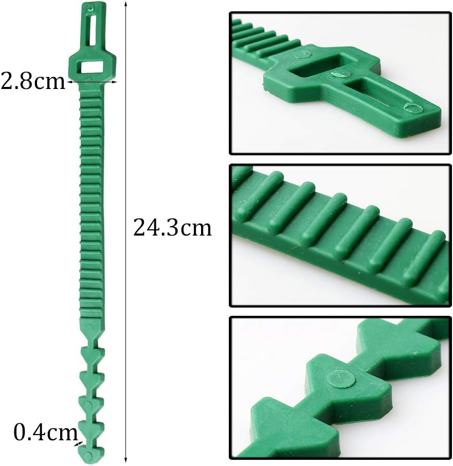 Zhiye Tree Ties Straps Supports, Heavy Duty Adjustable Interlock Garden Plants Shrub Ties for Shrub Rose Plant Tree Support 12Pices 9.4Inch