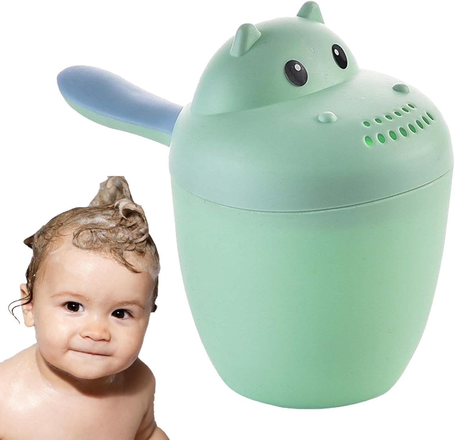 Baby Shampoo Rinser - Hippopotamus Shampoo Rinse Cup for Kids | Baby Rinse Cup Bath Rinser Wash Hair by Protecting Kids Eyes