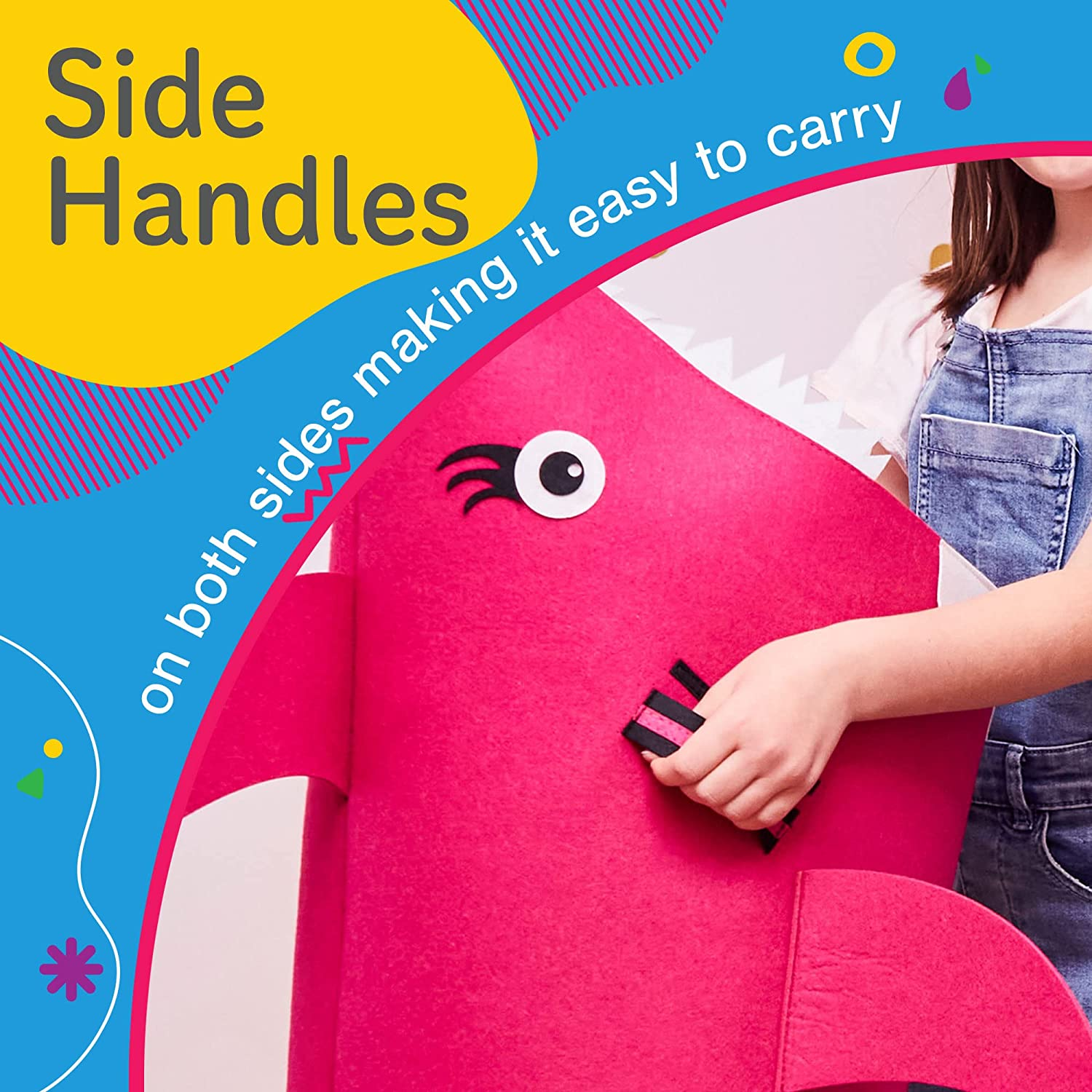 Kids Laundry Basket Kids Organizer Baby Laundry Basket Girls Laundry Hamper Baby Shark Room Decor Cute Pink Laundry Basket Toy Bin Baby Hamper Toy Basket Nursery Hampers for Girls Shark Bathroom D&eacute;cor